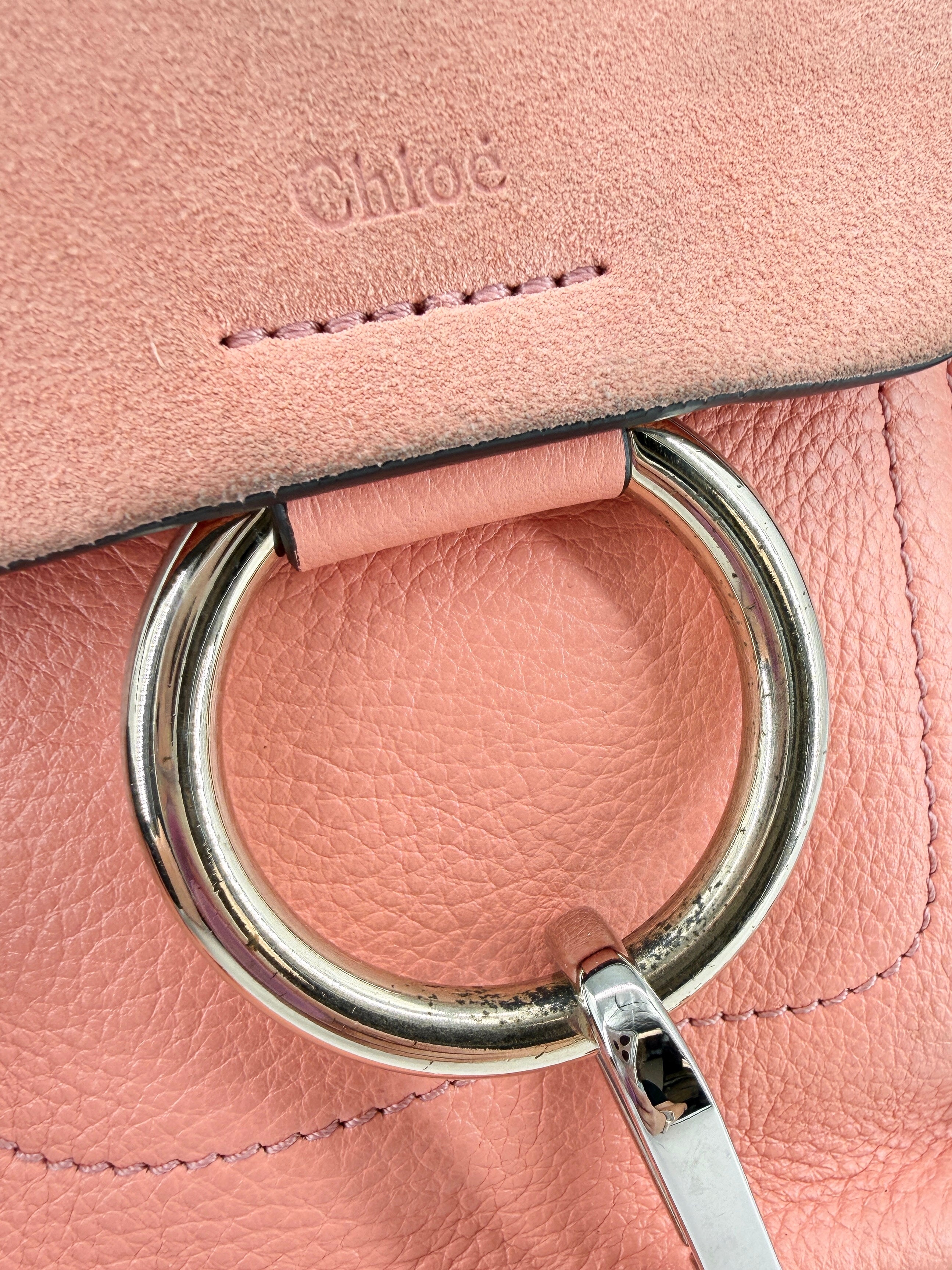 Chloé pink leather mini Faye backpack