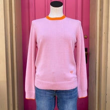 Tory Sport pink orange performance cashmere contrast sweater size XS NWT