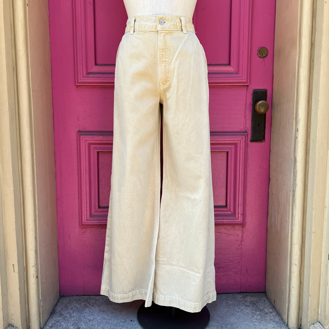 Citizens of Humanity yellow wide leg jeans size 8