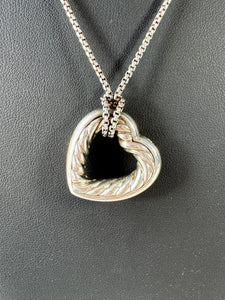 David Yurman sterling silver cable heart necklace