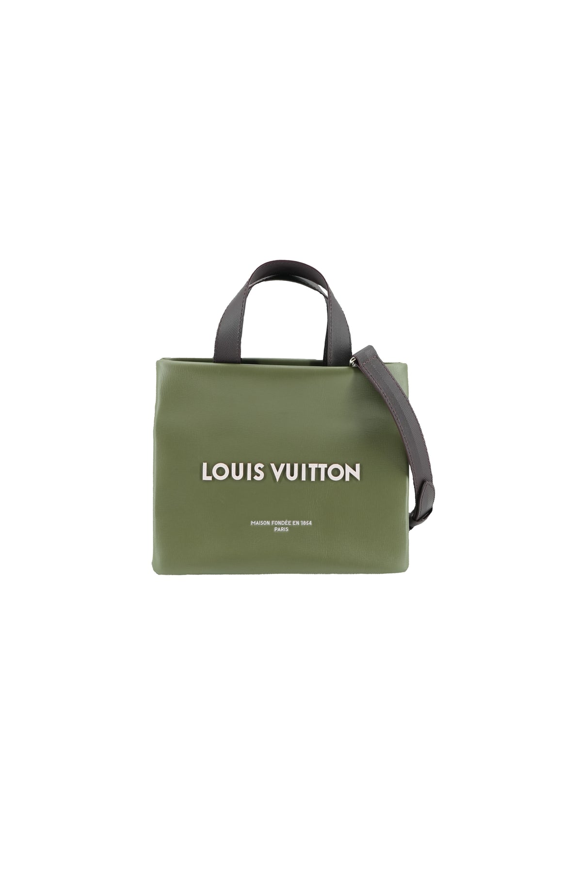 Louis Vuitton Calfskin Mini Shopper Tote Khaki Green NFC