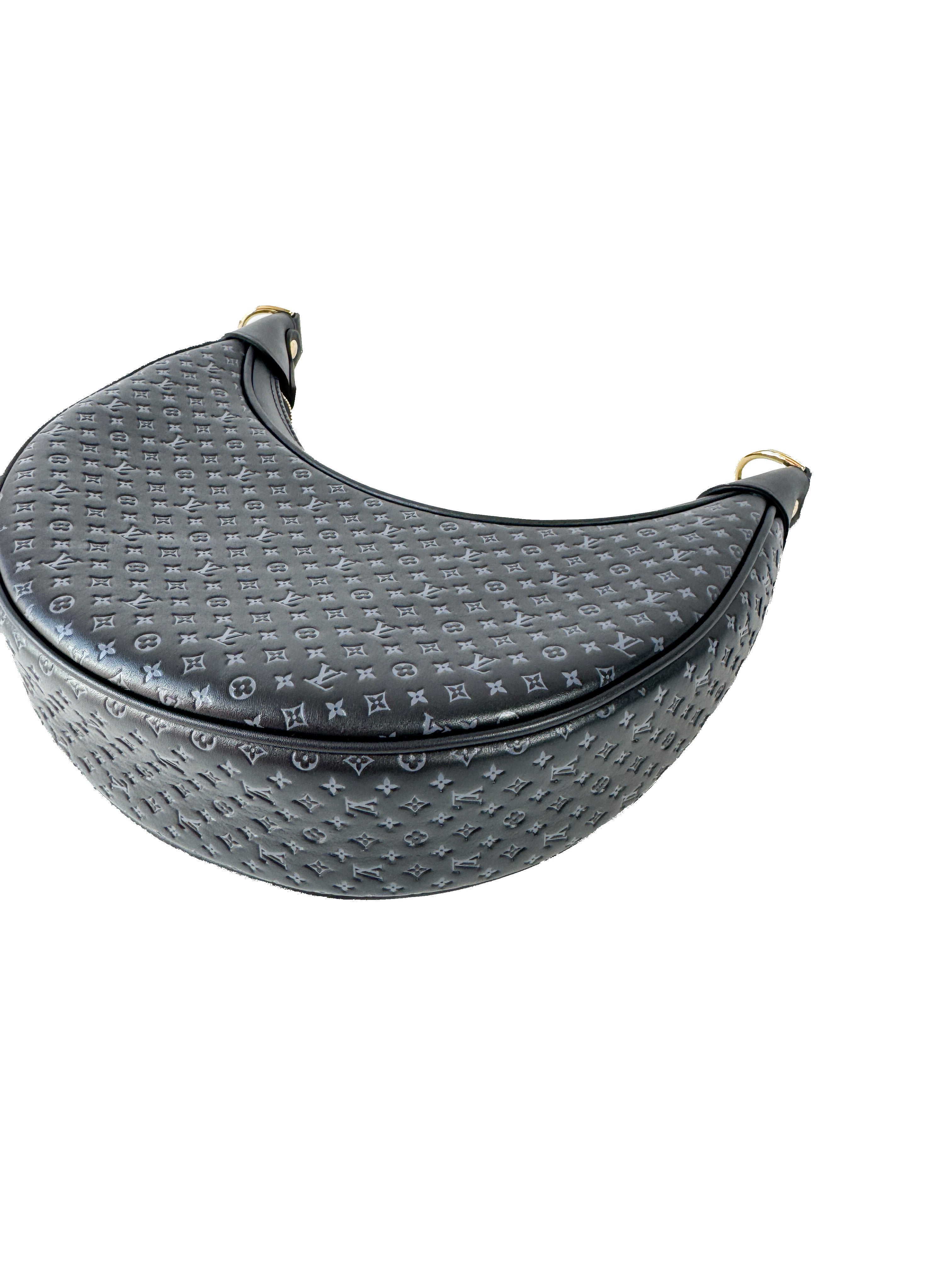 Louis Vuitton calfskin embossed monogram Loop black NFC