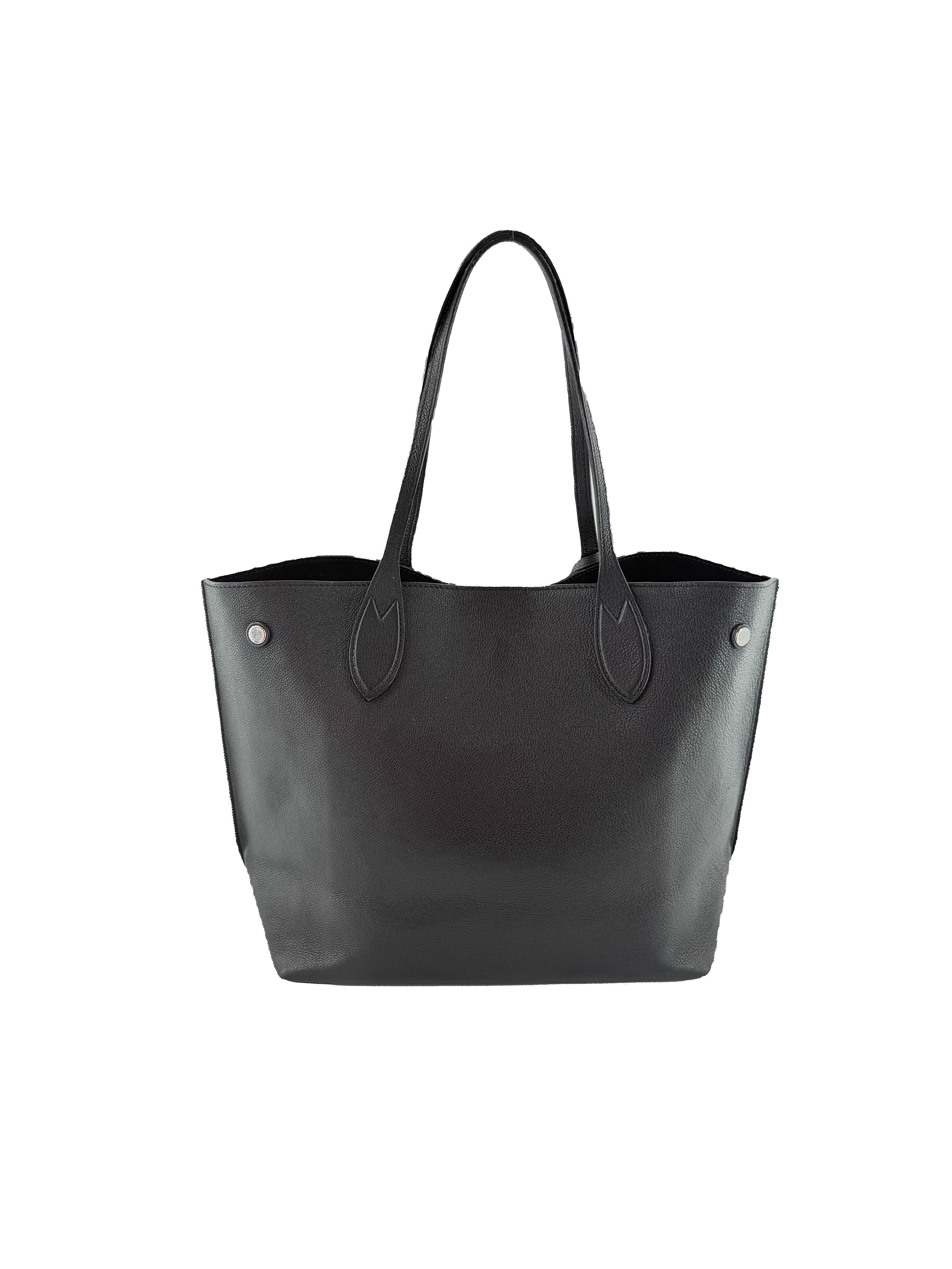 Louis Vuitton black leather LockMe tote FL0260