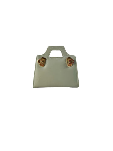 Salvatore Ferragamo light green leather accessory