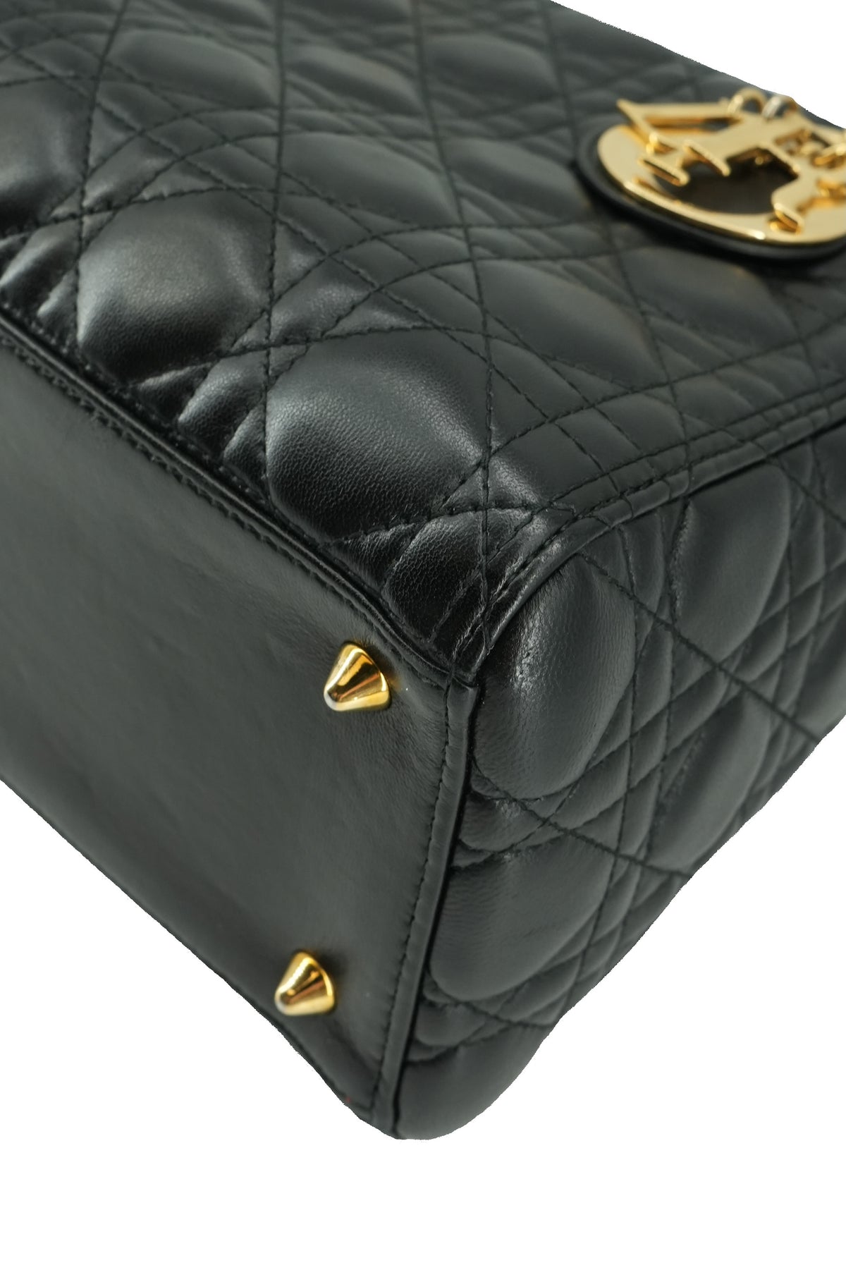 Christian Dior black quilted Lady Dior vintage 18-MA-0153