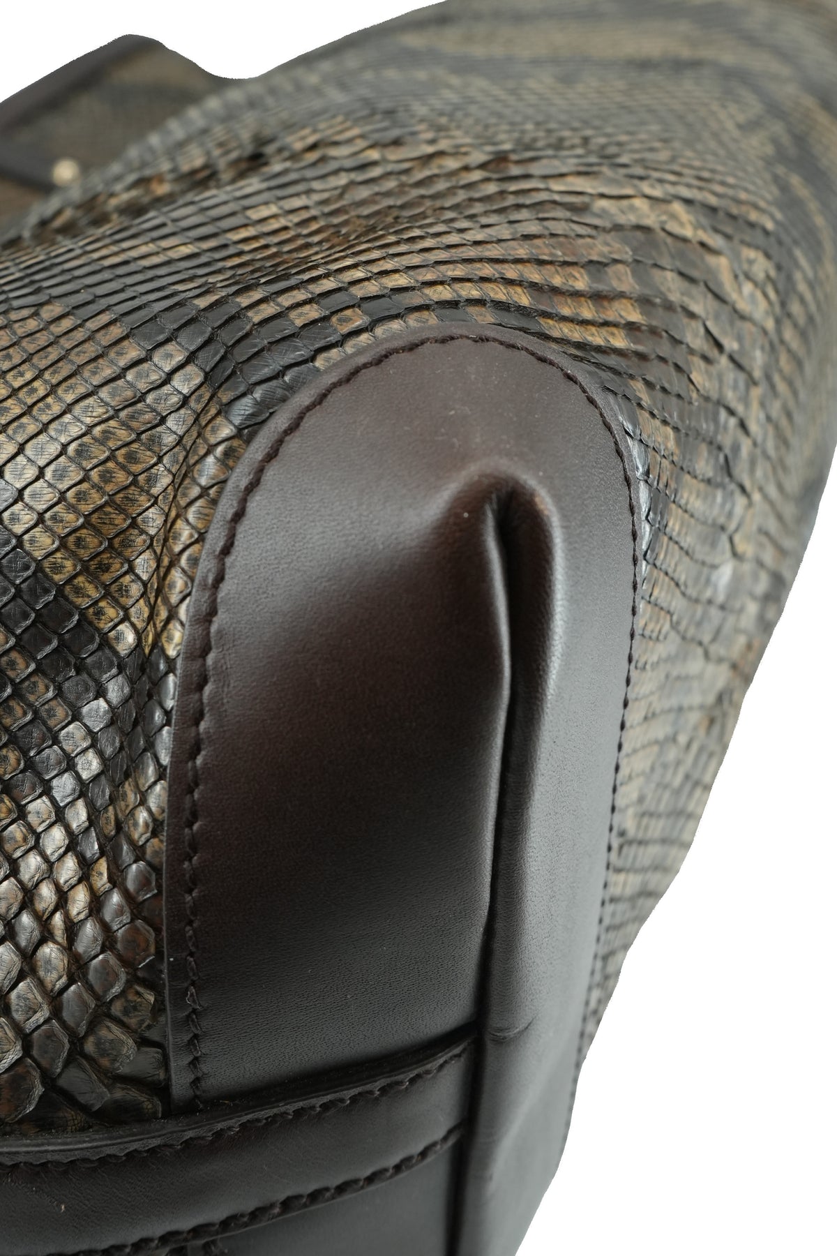 Gucci brown Python Craft tote 002123