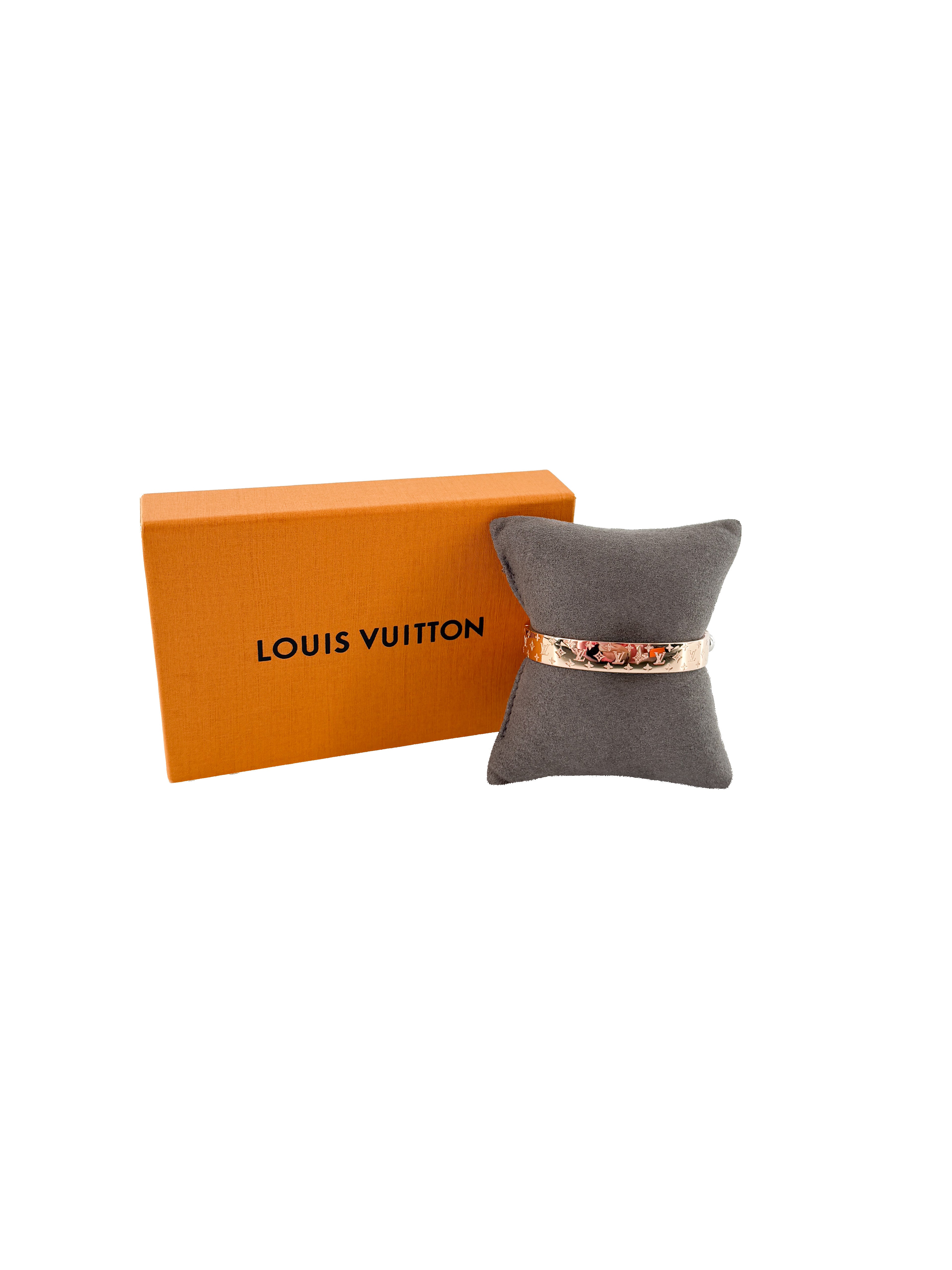 Louis Vuitton rose gold tone nanogram bracelet LE1119