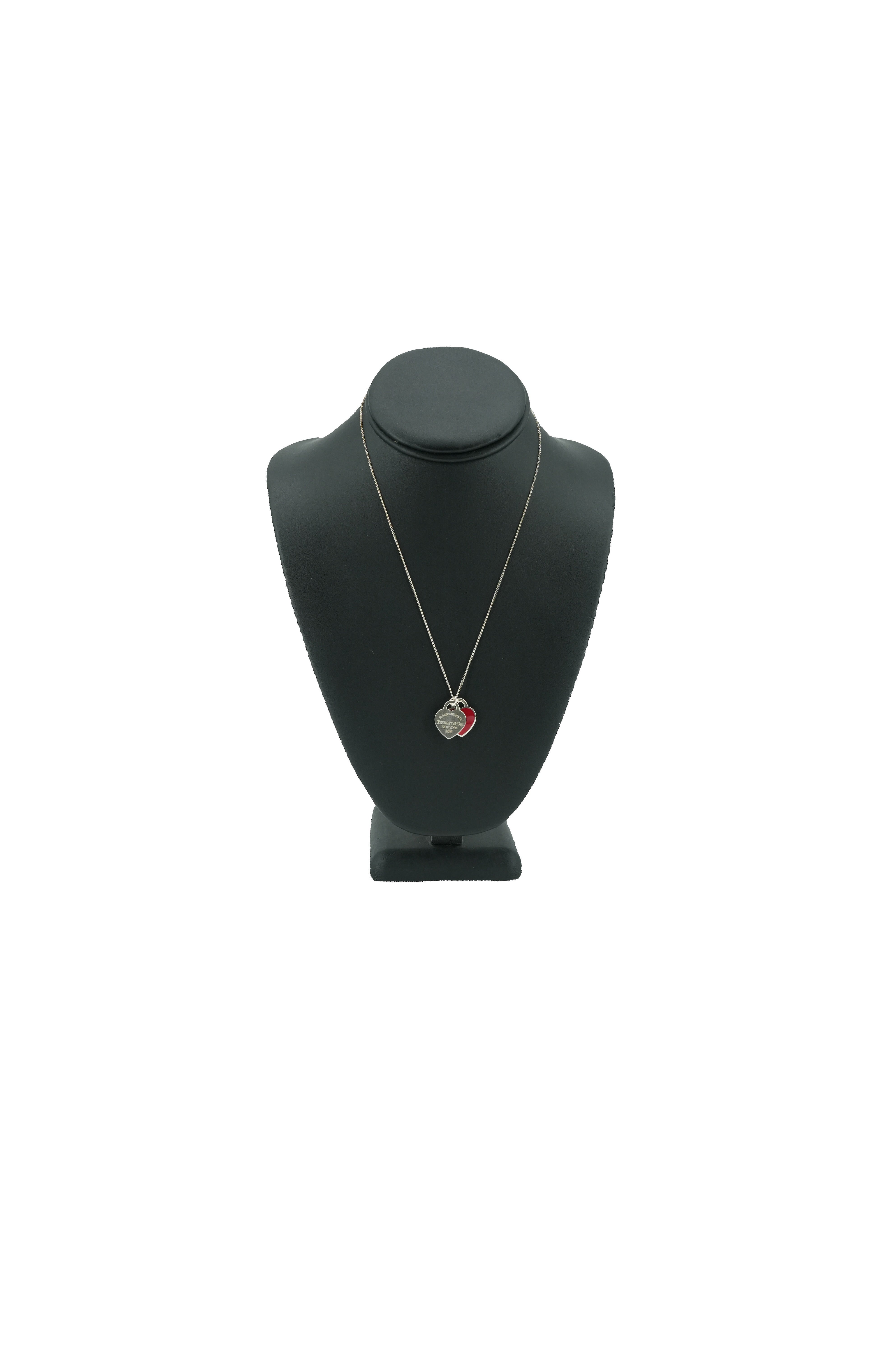 Tiffany & Co sterling silver double heart necklace