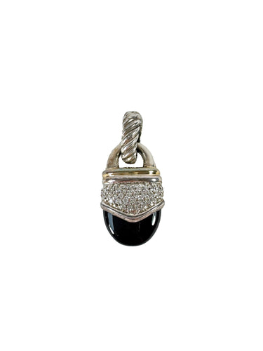 David Yurman Acorn Enhancer pendant in sterling silver and 18k yellow gold with black onyx and pavé diamonds