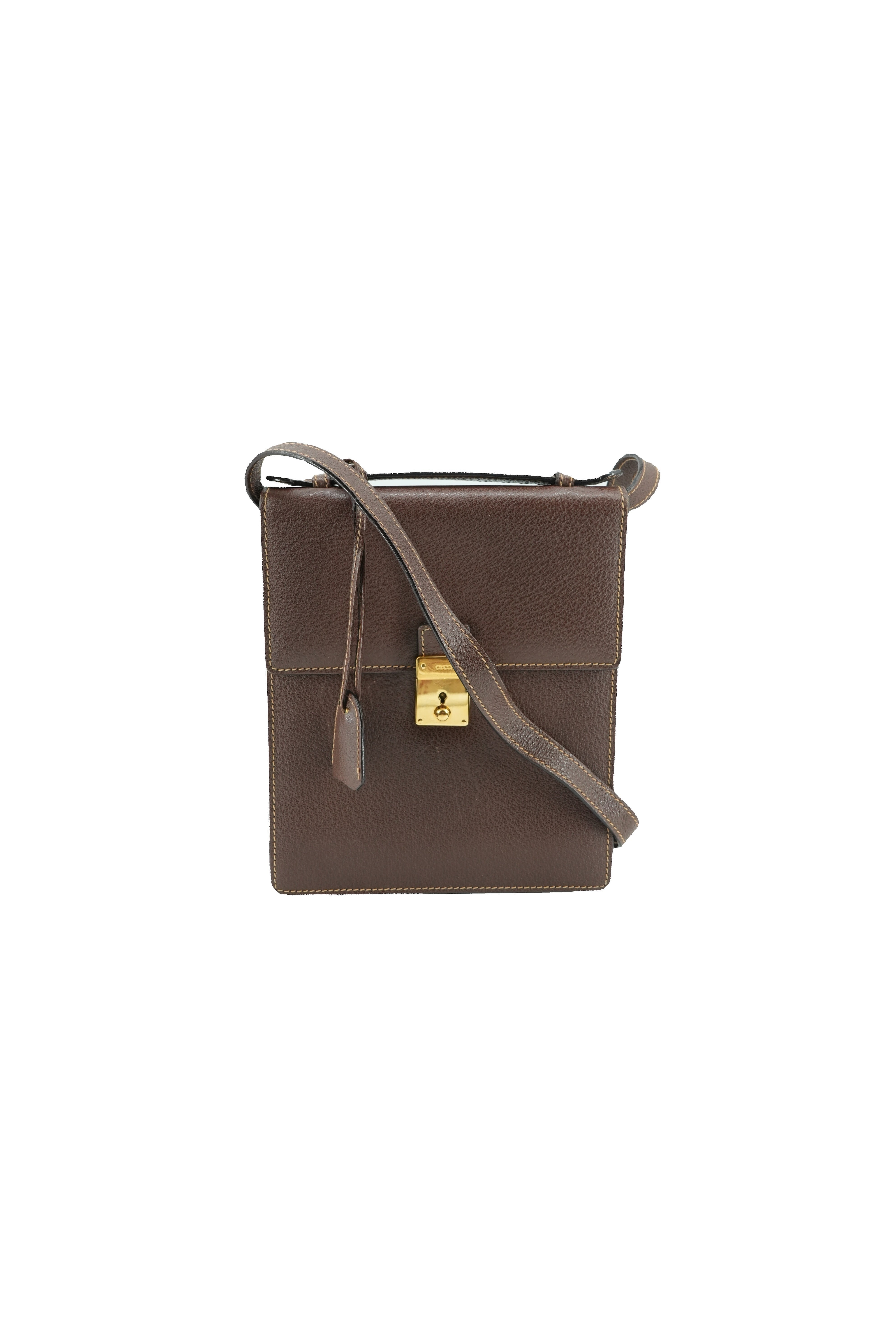 Gucci brown vintage leather crossbody 1829591003