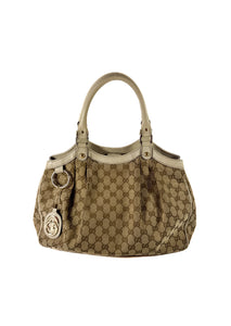 Gucci medium brown/white Sukey hobo shoulder bag  486628