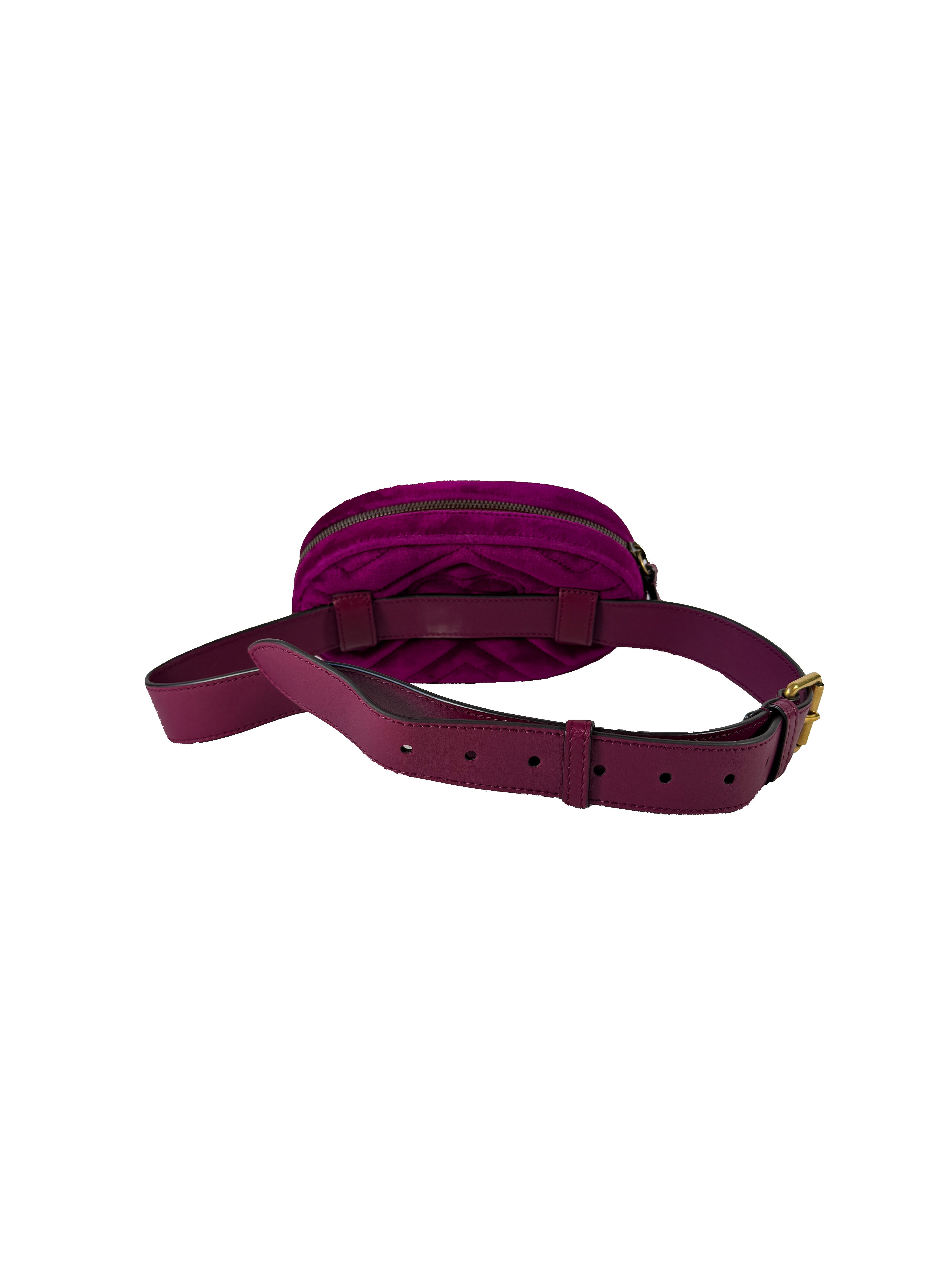 Gucci purple velvet Marmont belt bag 476434 493075