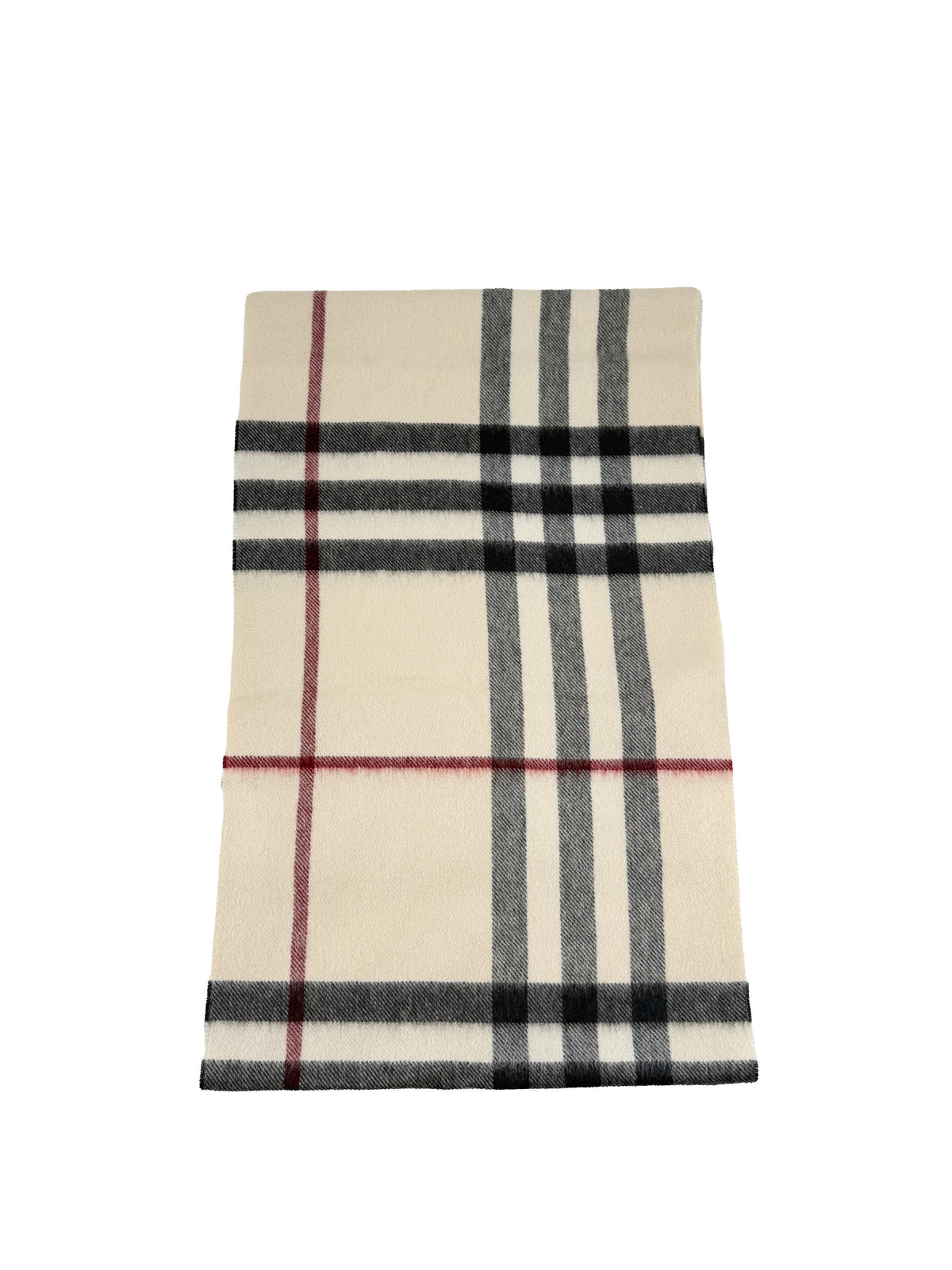 Burberry giant check cream cashmere scarf NWT