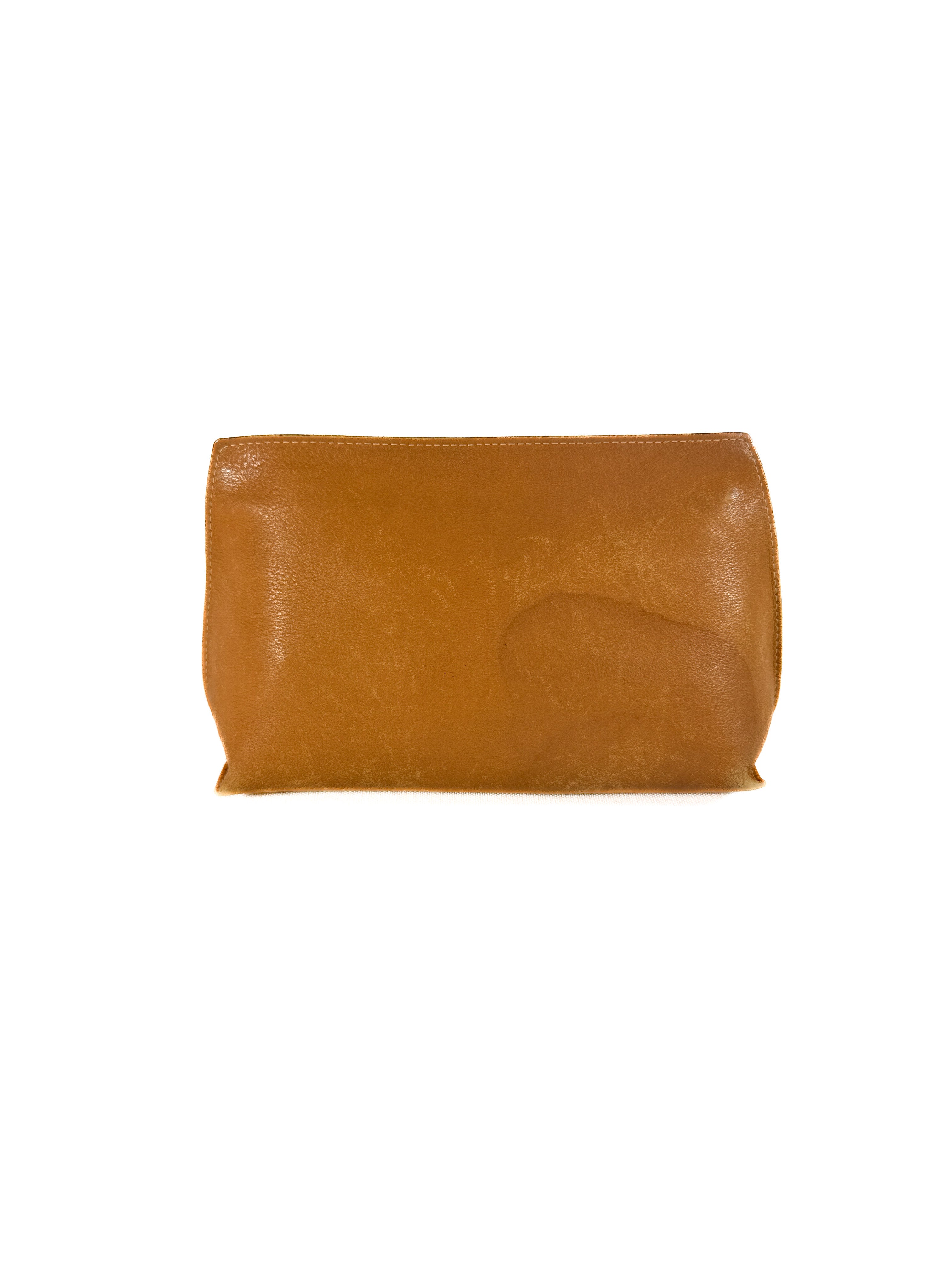 Loewe brown leather vintage zip pouch