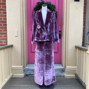 Free People purple velour suit size 4