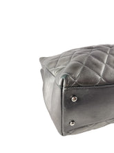 Chanel dark silver quilted large trendy shopping tote  21647644