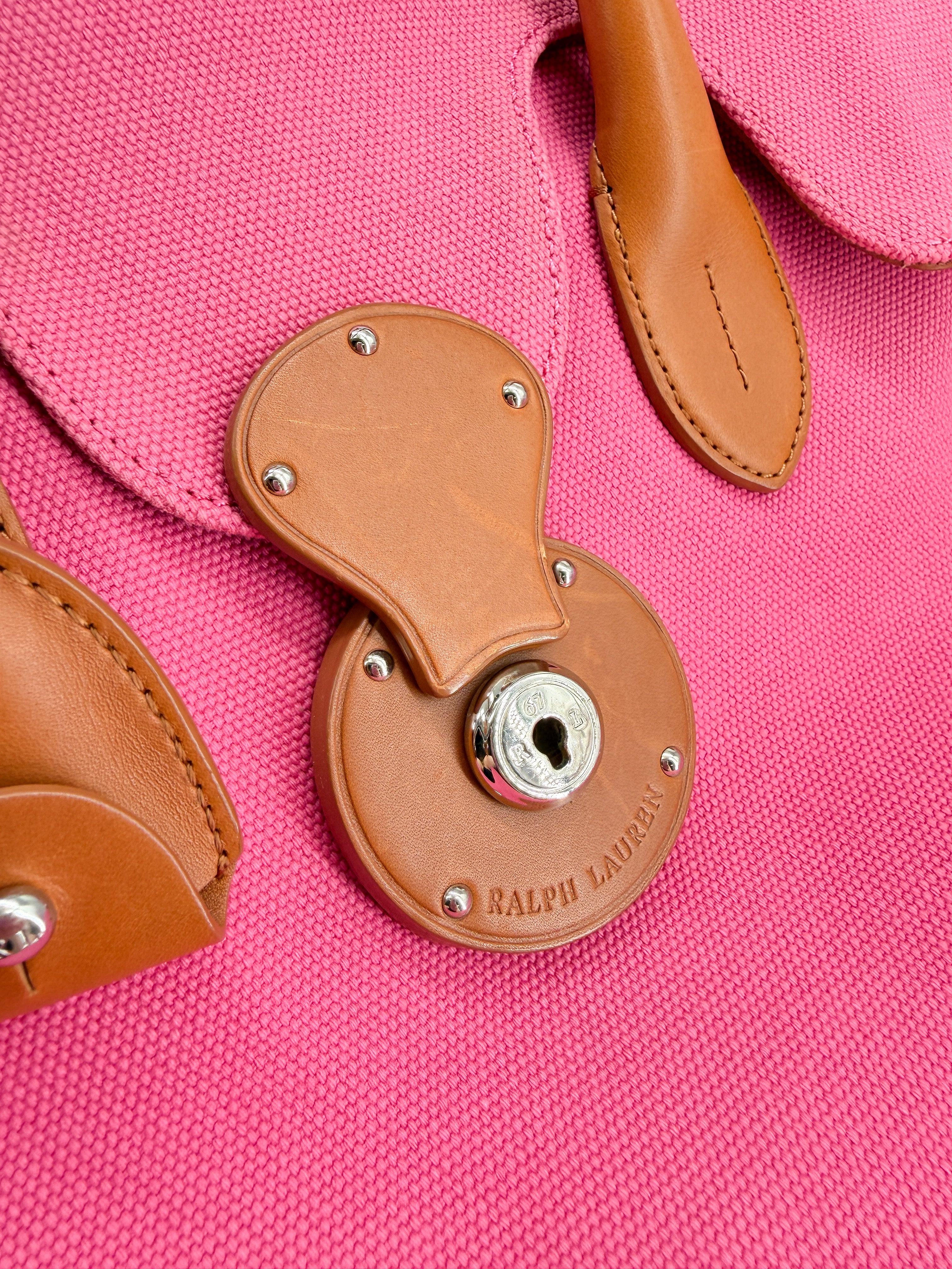 Ralph Lauren pink canvas Ricky tote