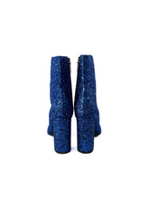 Saint Laurent blue glitter heeled Lou boots size 39/39.5