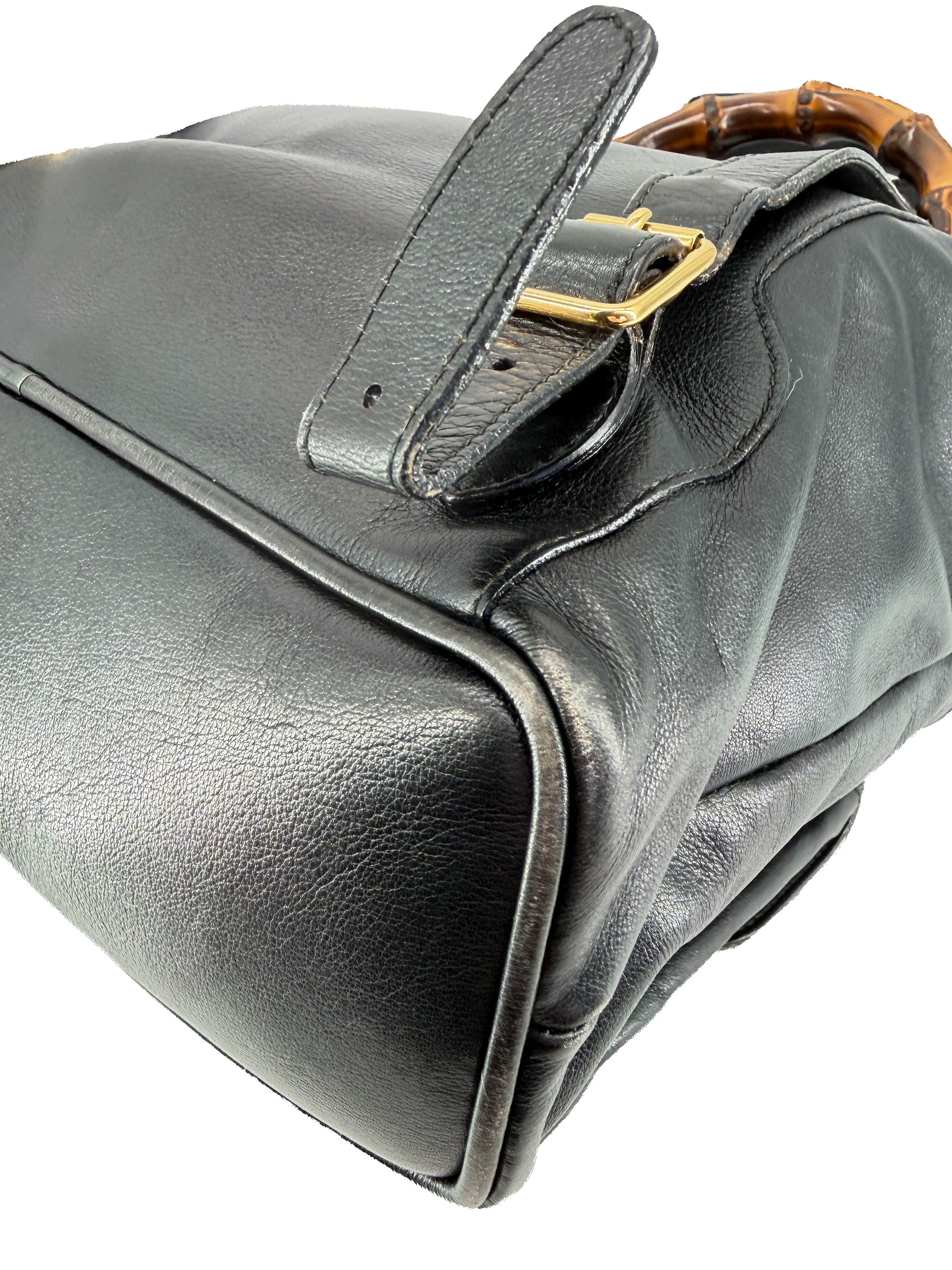 Gucci black Bamboo handle backpack 3580016