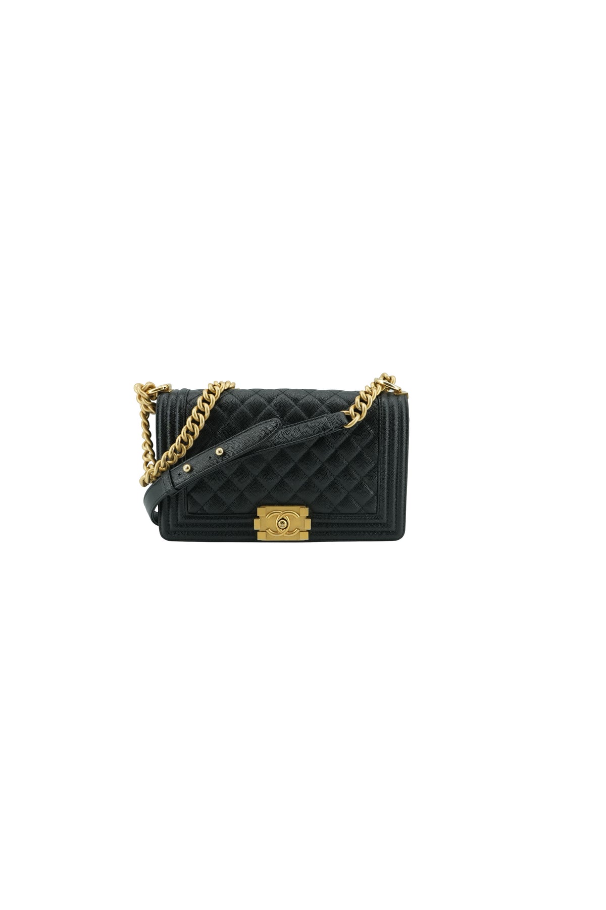 Chanel black caviar Boy bag GPU8KPG9