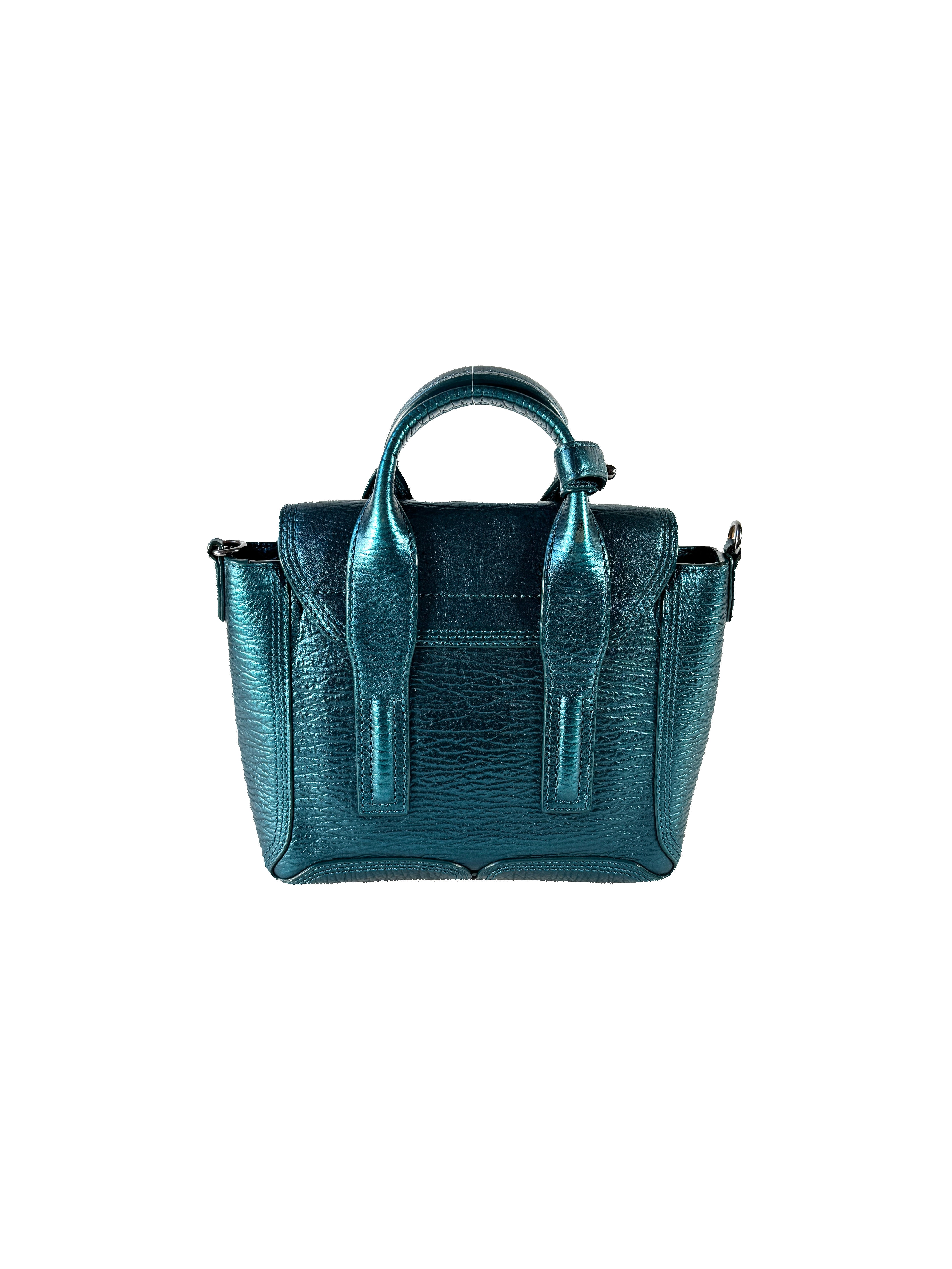 3.1 Phillip Lim teal metallic nano Pashli satchel