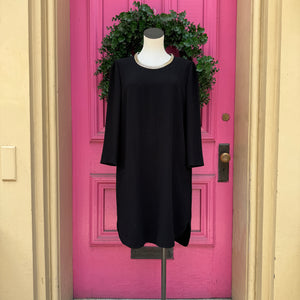 Burberry black LS gold chain dress size 10