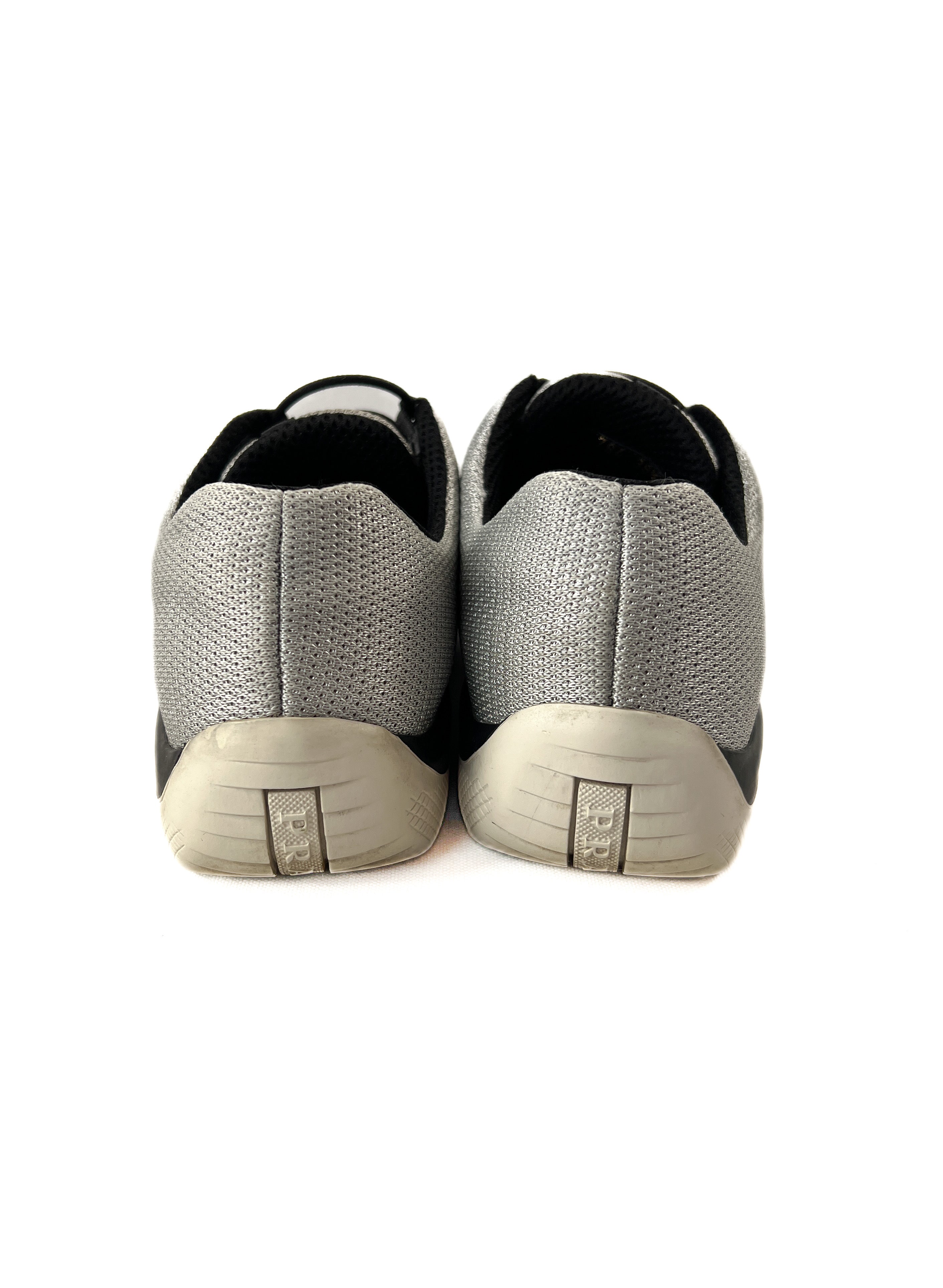 Prada light gray embellished sneakers size 38.5