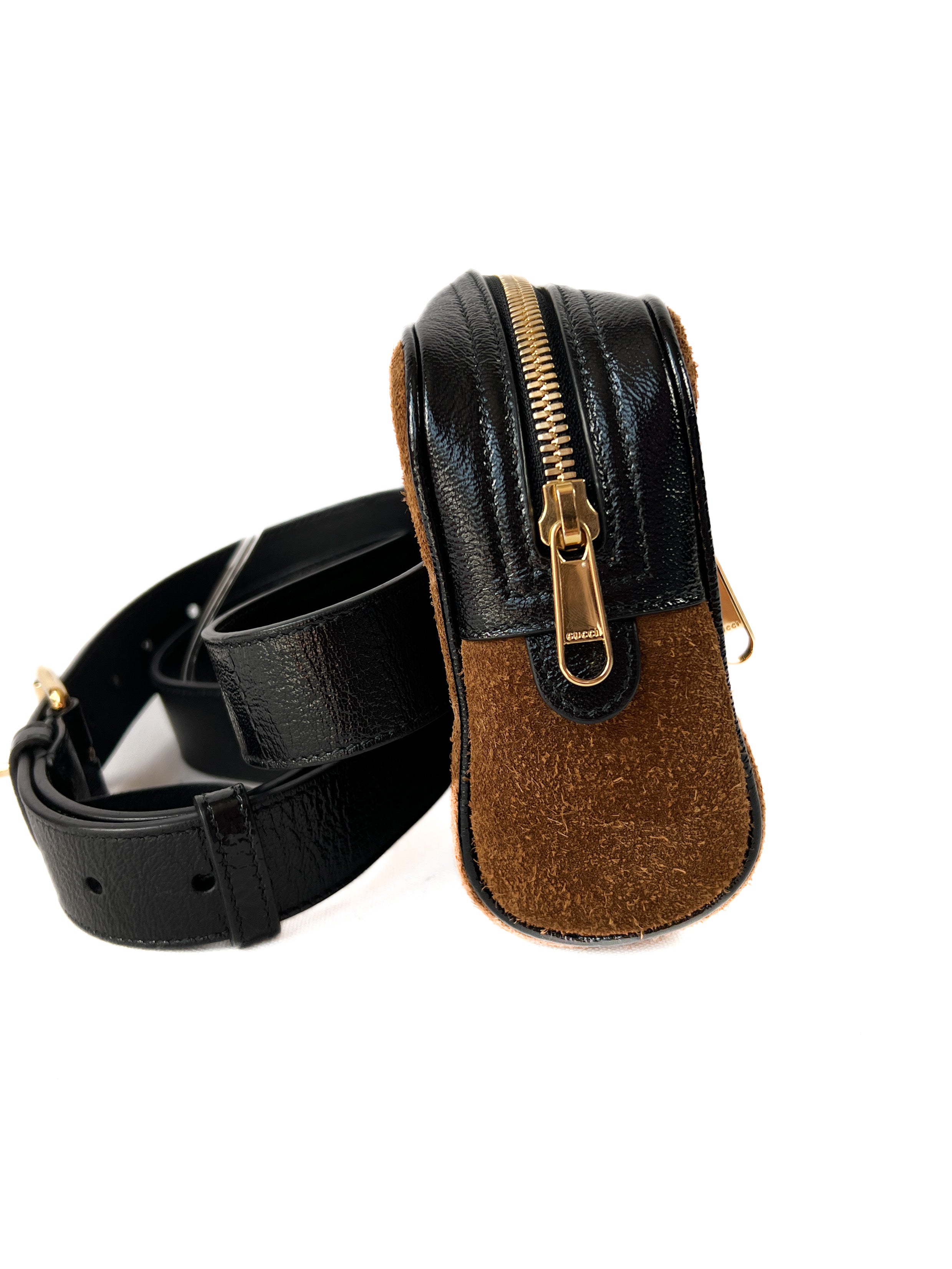 Gucci brown suede Ophidia belt bag