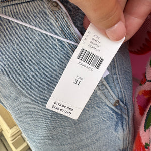 Pistola light wash turner super high rise barrel jeans size 12 NWT