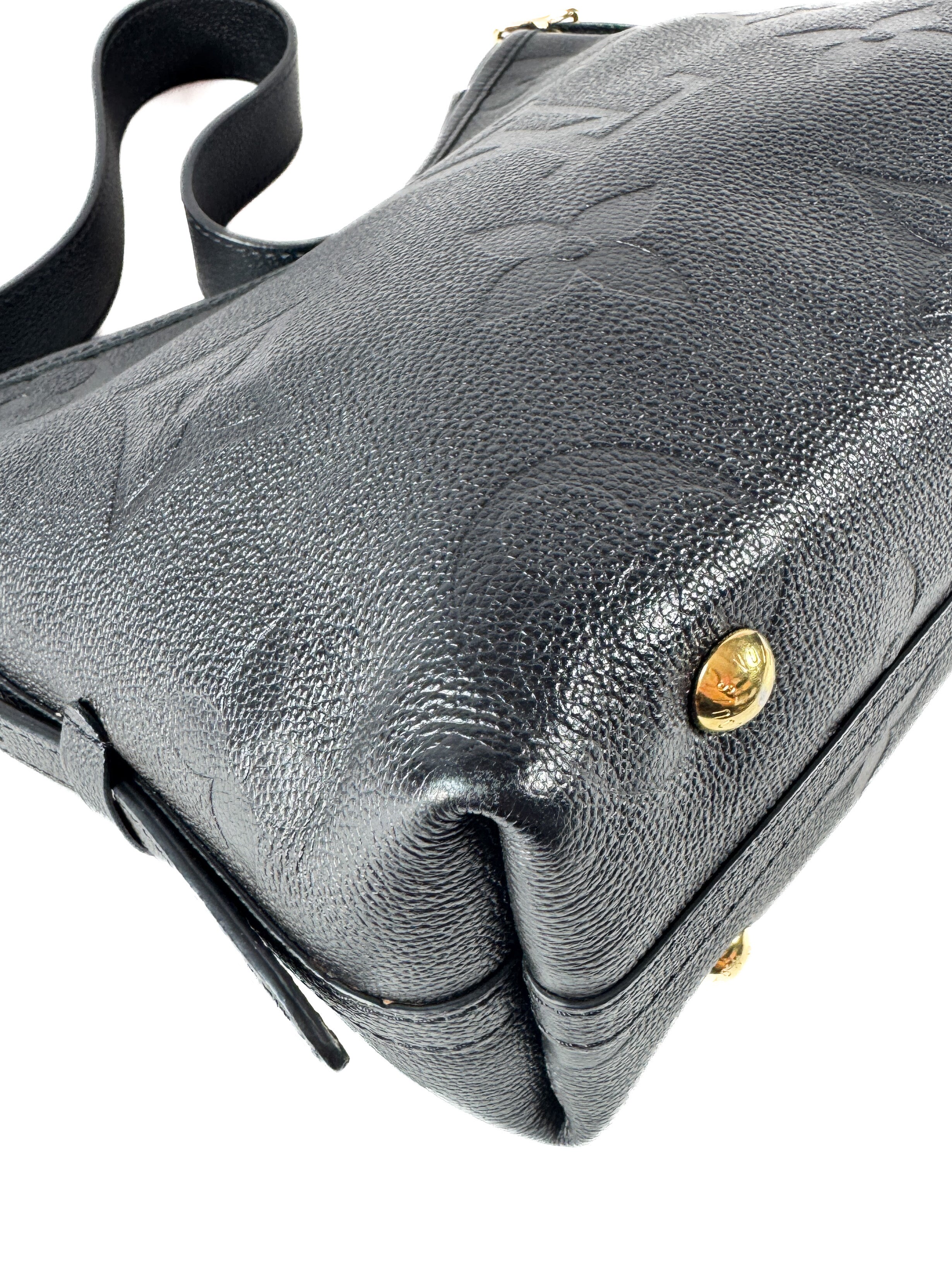 Louis Vuitton black empreinte Giant monogram carryall hobo PM NFC