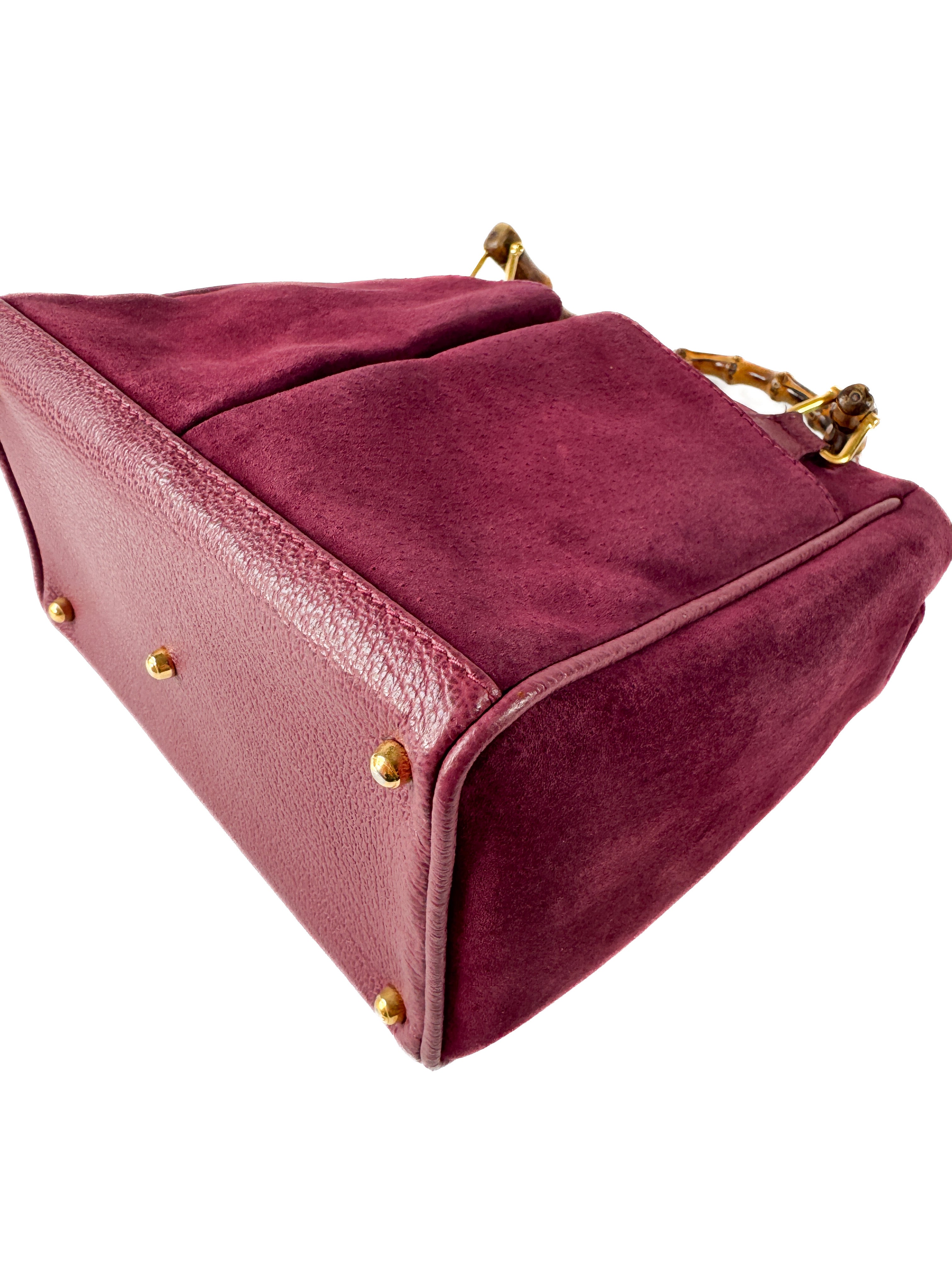 Gucci purple suede vintage Bamboo bag 000 123 0316