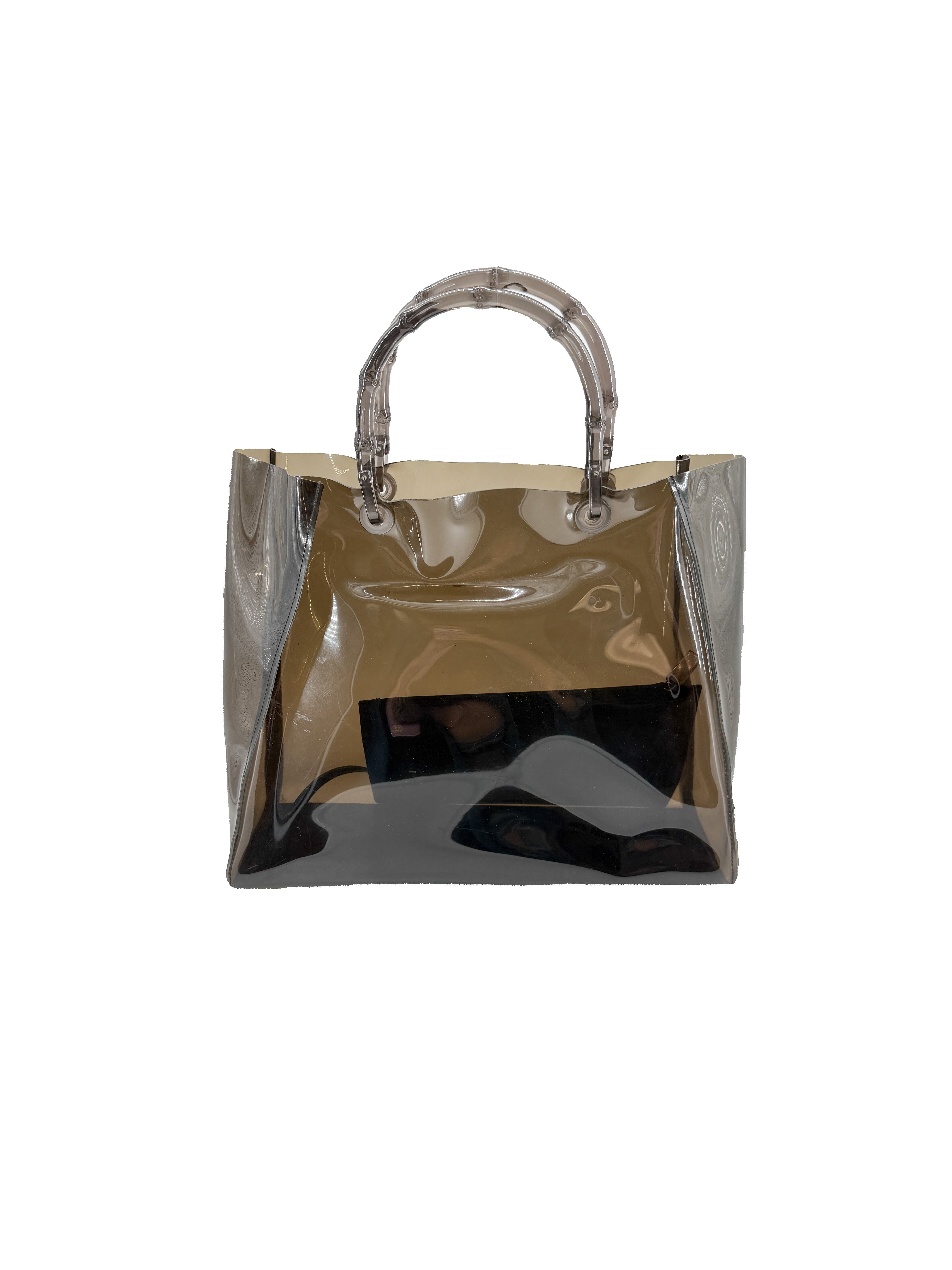 Gucci gray vinyl vintage tote 021011 2959