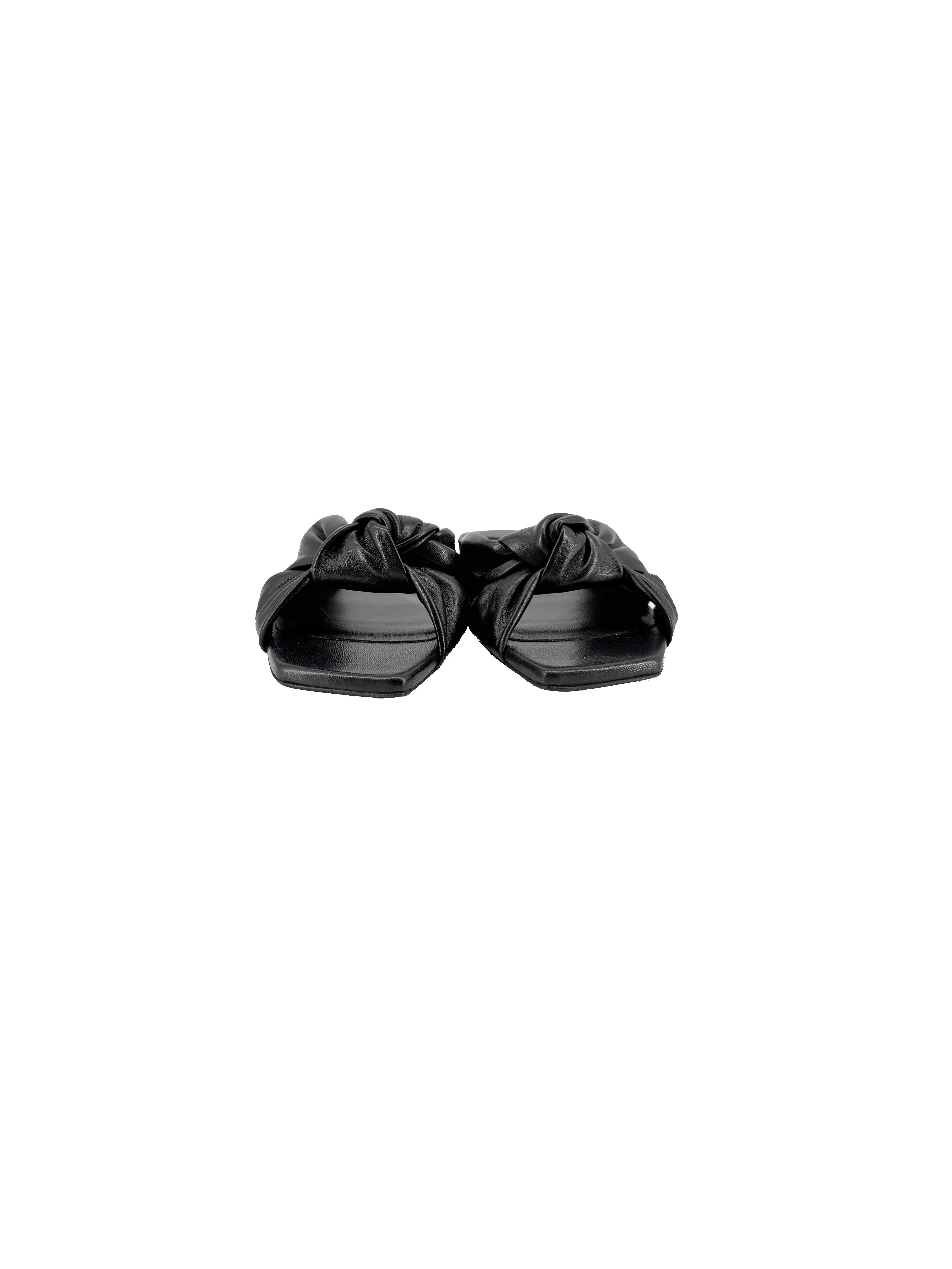 Jimmy Choo black napa Avenue slides size 37.5 NEW BOX