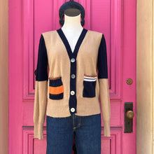 Brodie brown navy cashmere cardigan size L