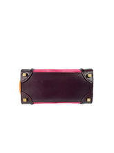 Celine burgundy, pink, and orange leather/pony hair Luggage micro F-GA-0154