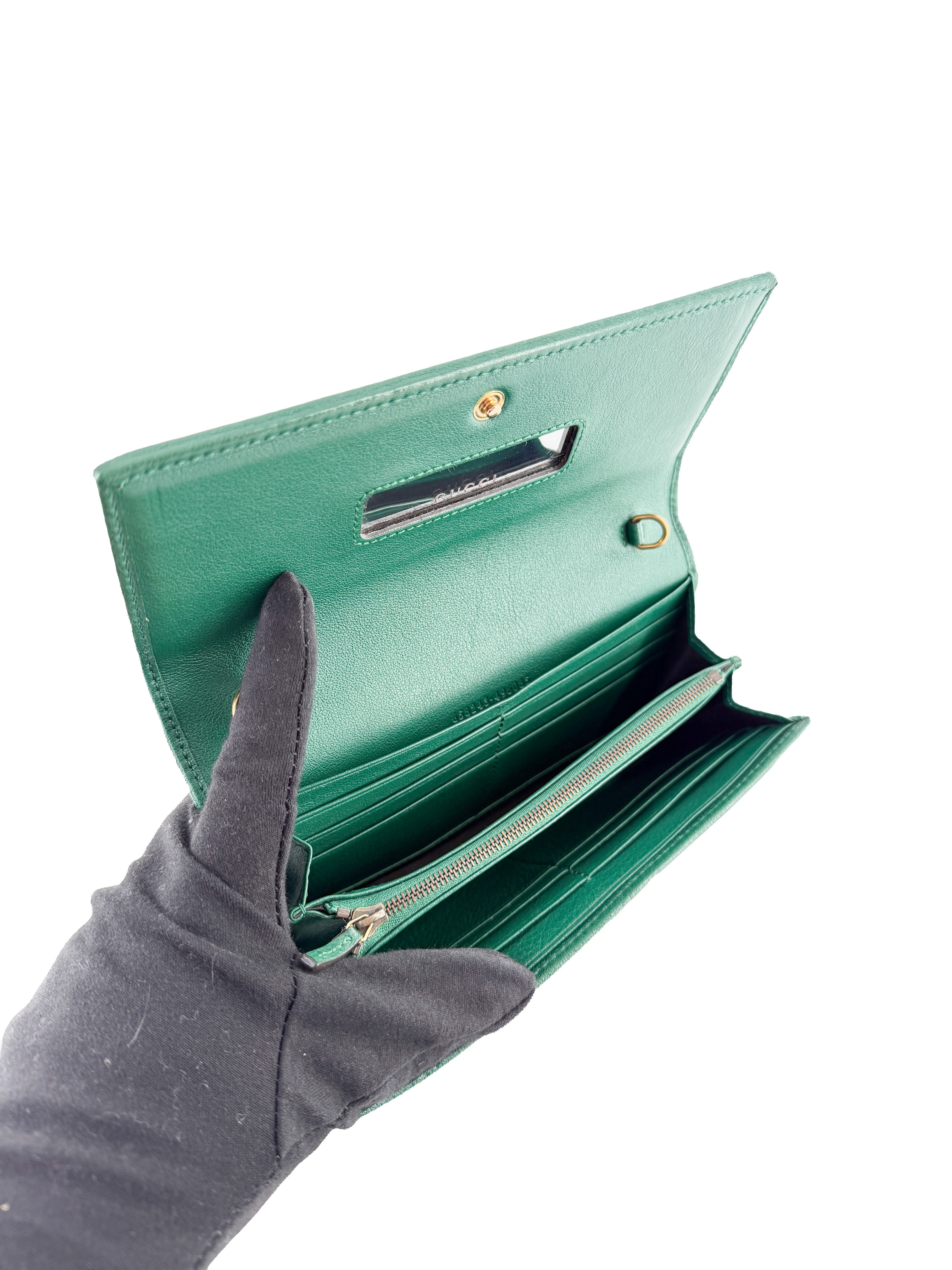 Gucci Diana green leather wallet on chain 653243 496085