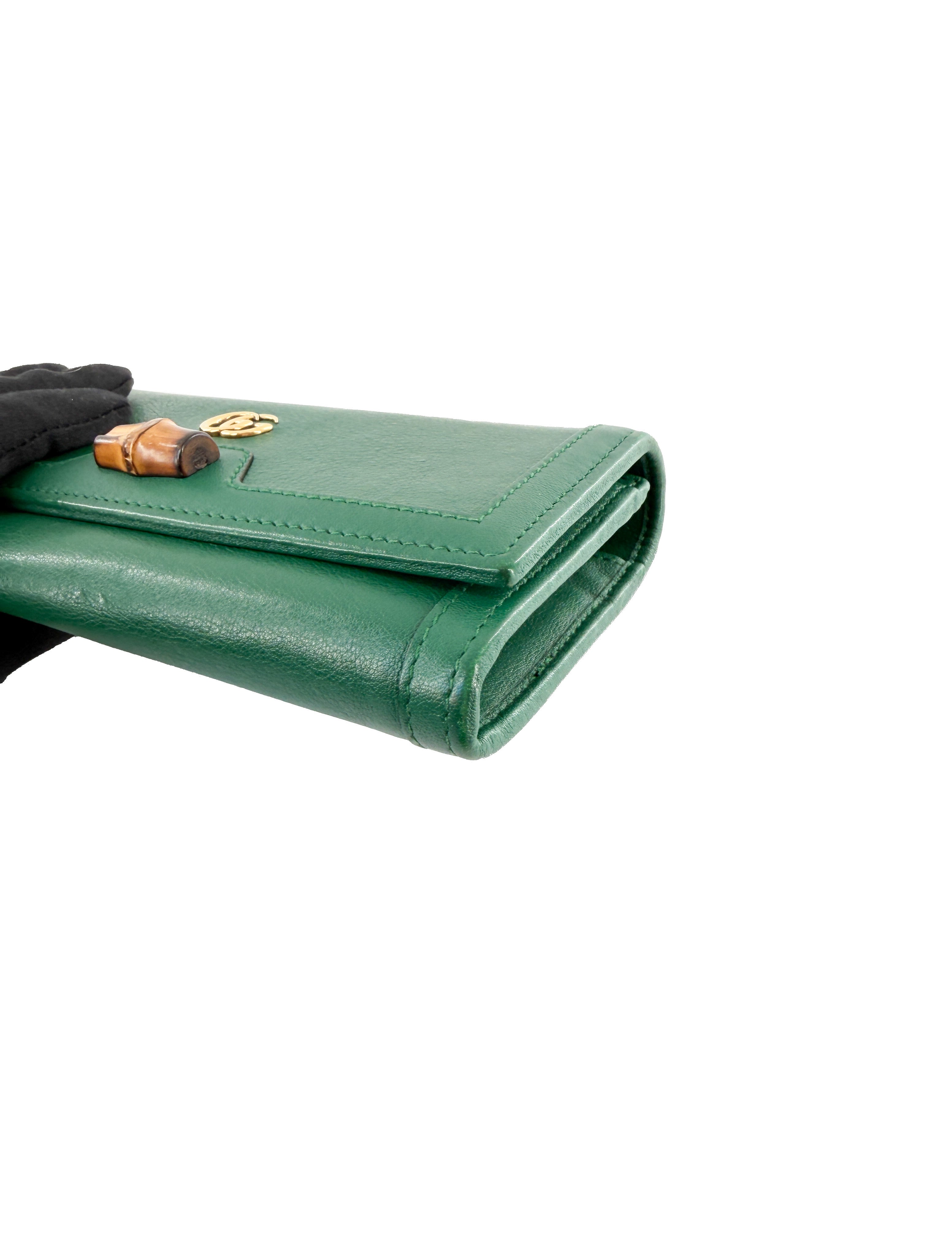 Gucci Diana green leather wallet on chain 653243 496085