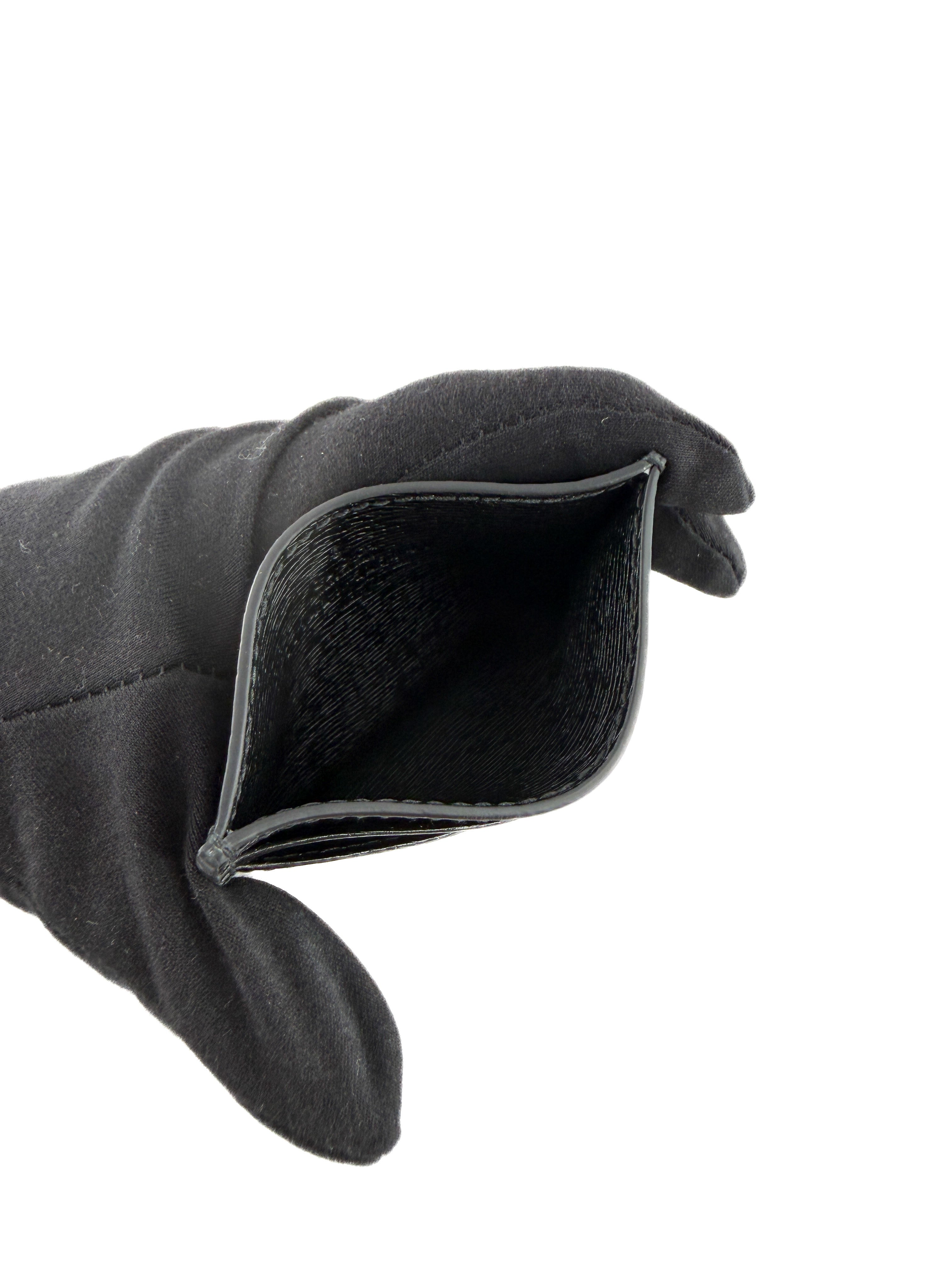 Gucci black leather card holder wallet 773428 525040