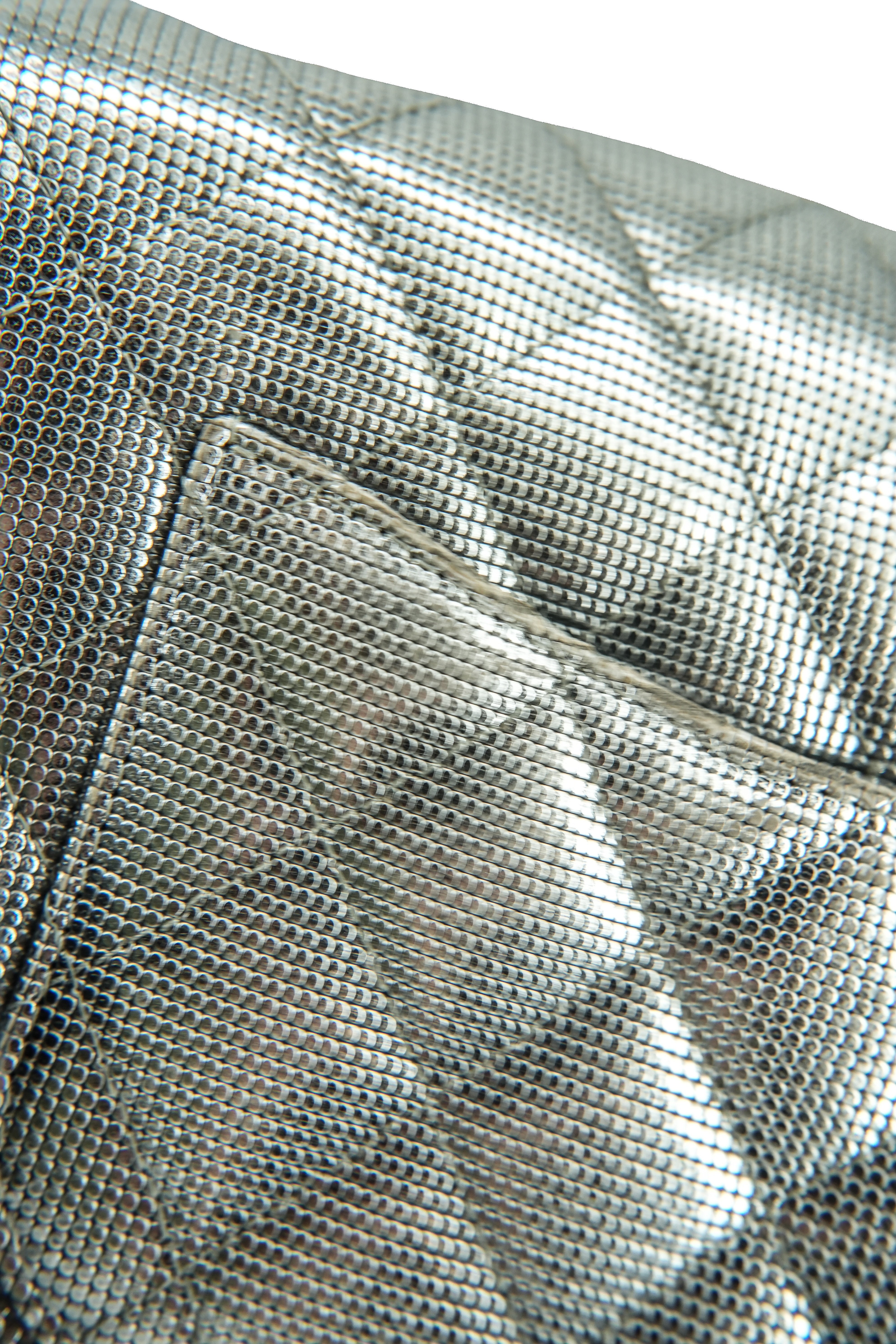 Chanel silver metallic pixel effect mini flap 21996688