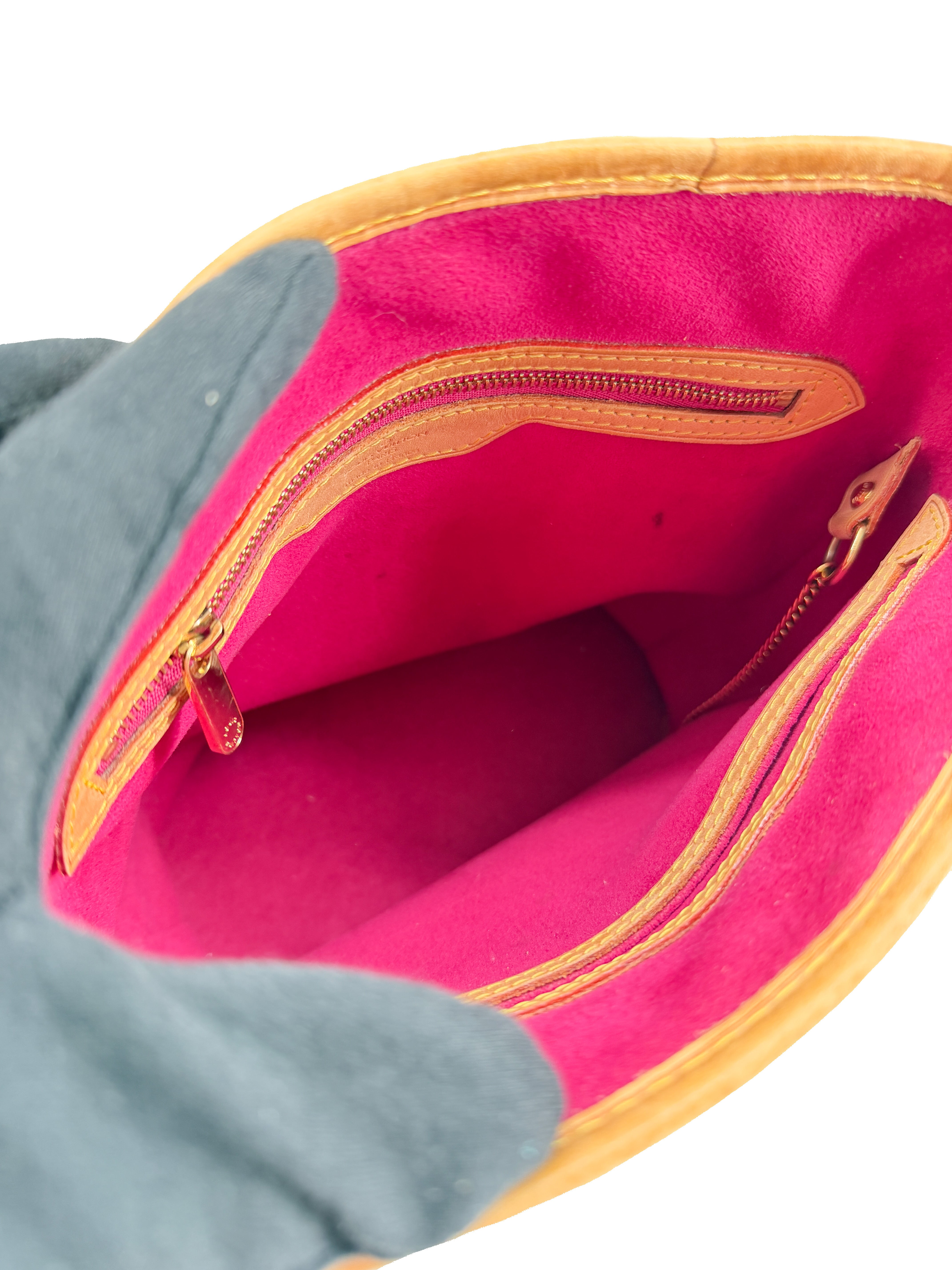 Louis Vuitton monogram multicolor fringe bucket white SR0056