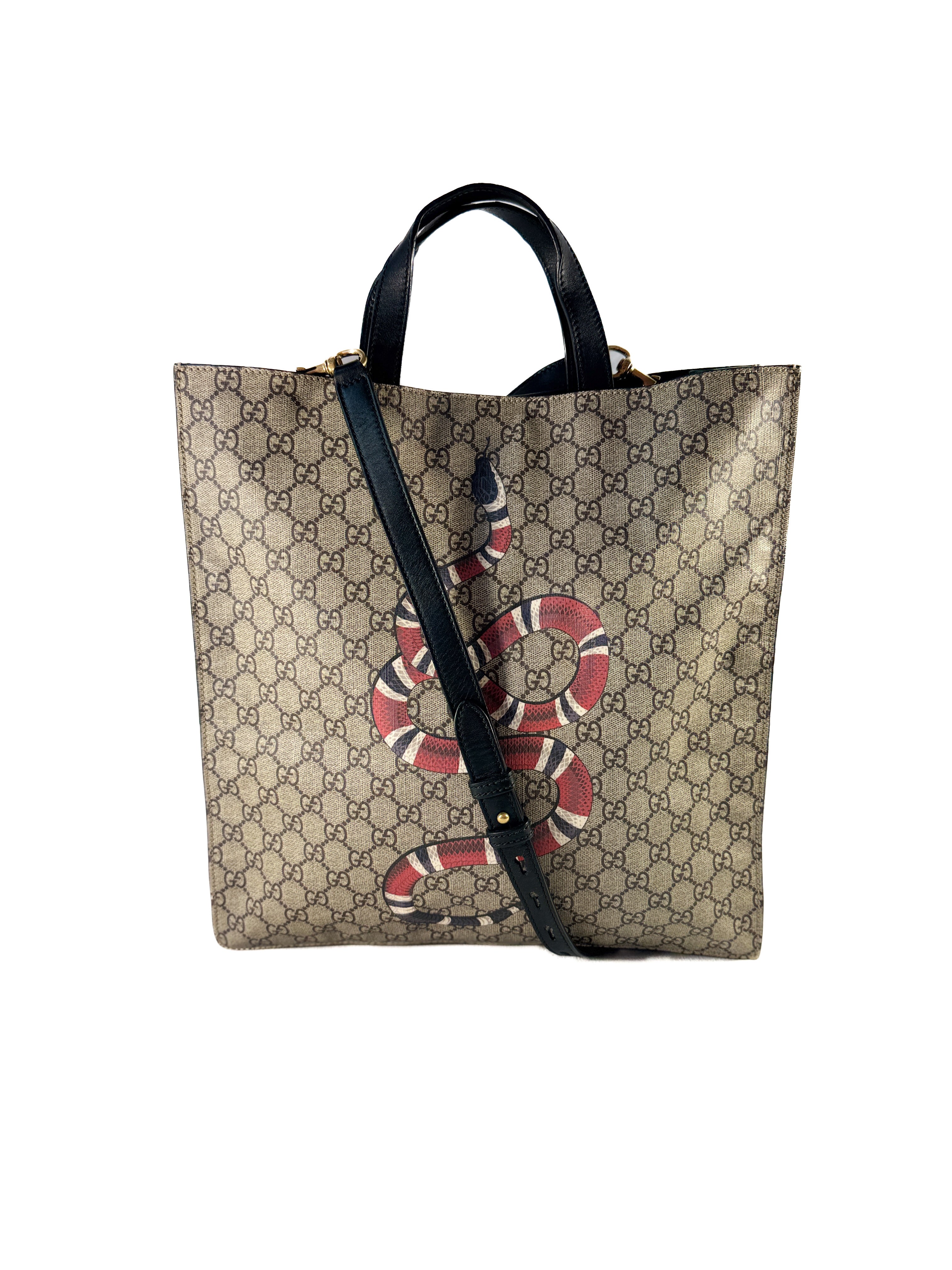 Gucci GG supreme king snake tote 467891