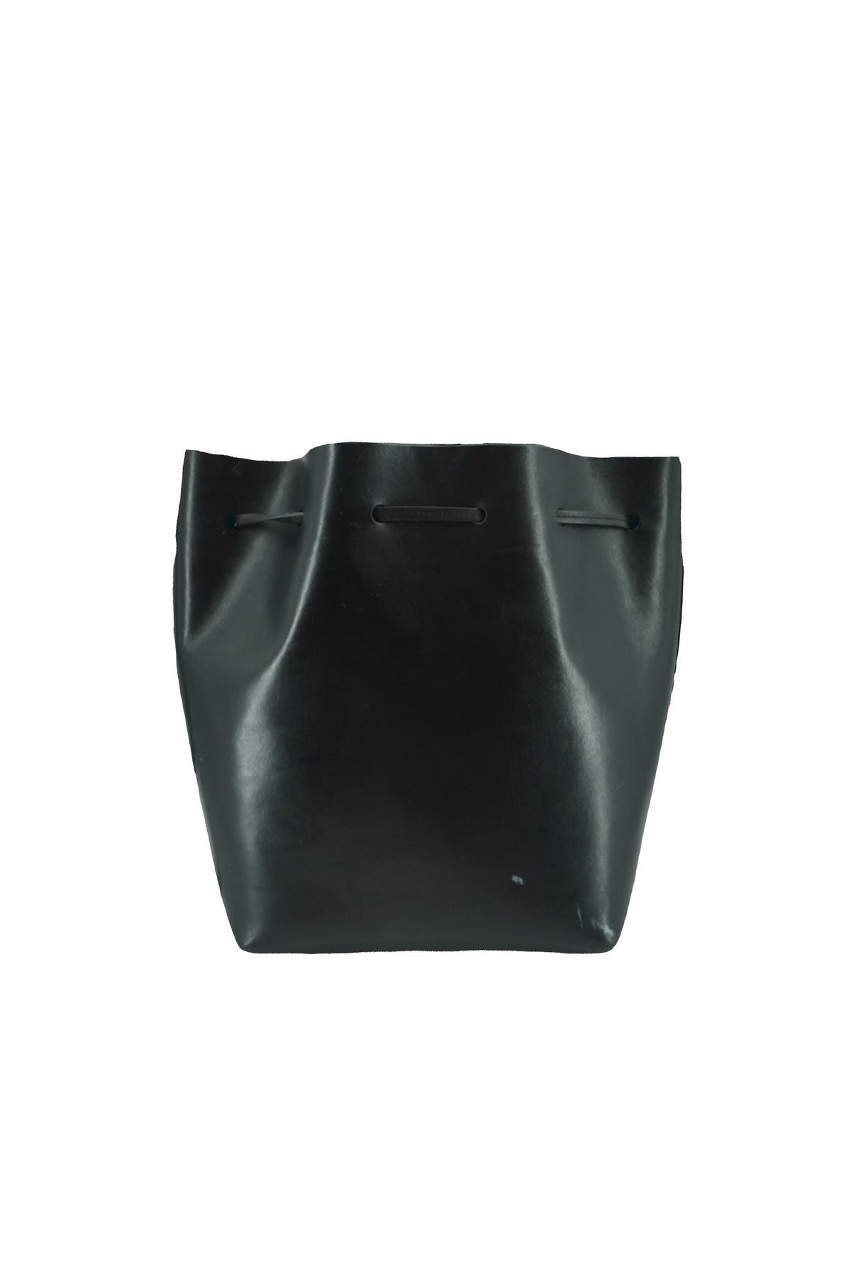 Mansur Gavriel black leather bucket bag
