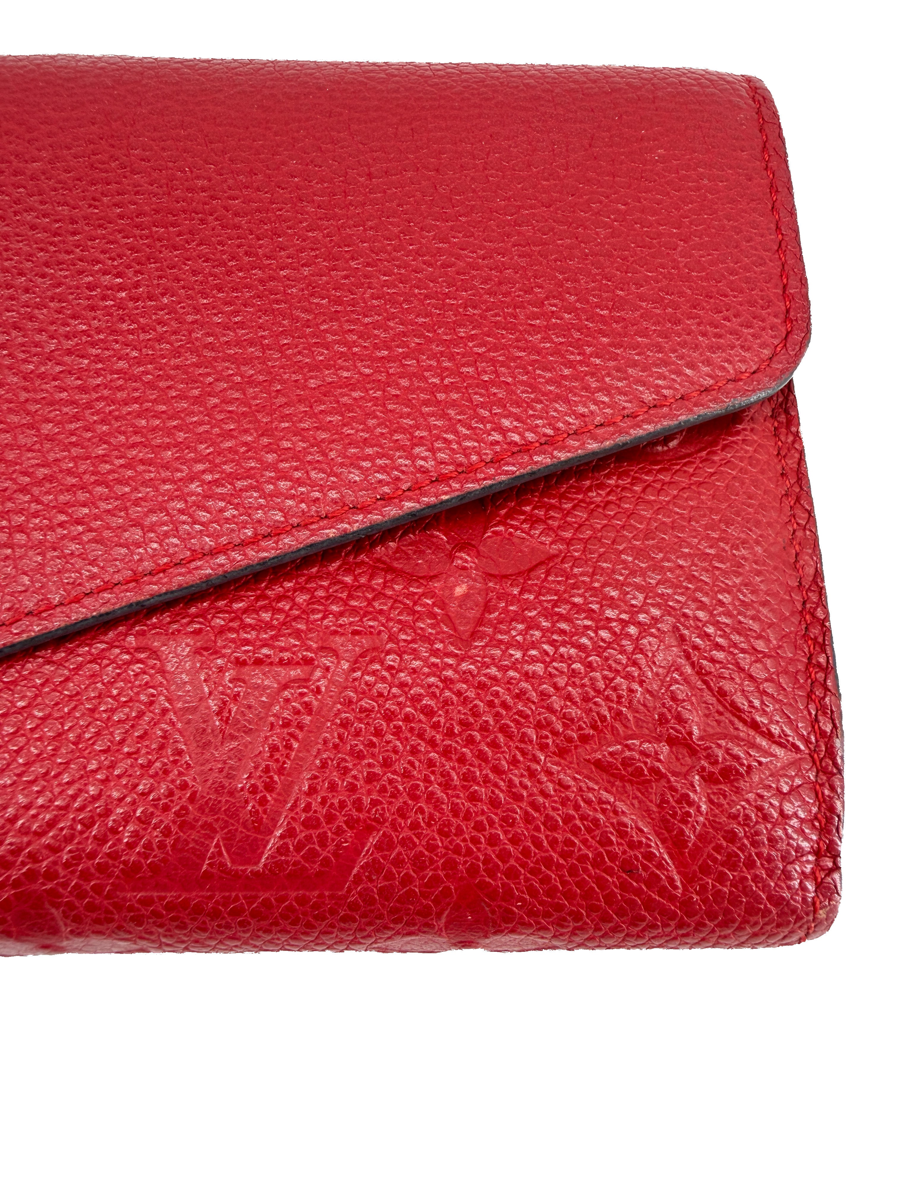 Louis Vuitton monogram empreinte red Sarah wallet CA2146