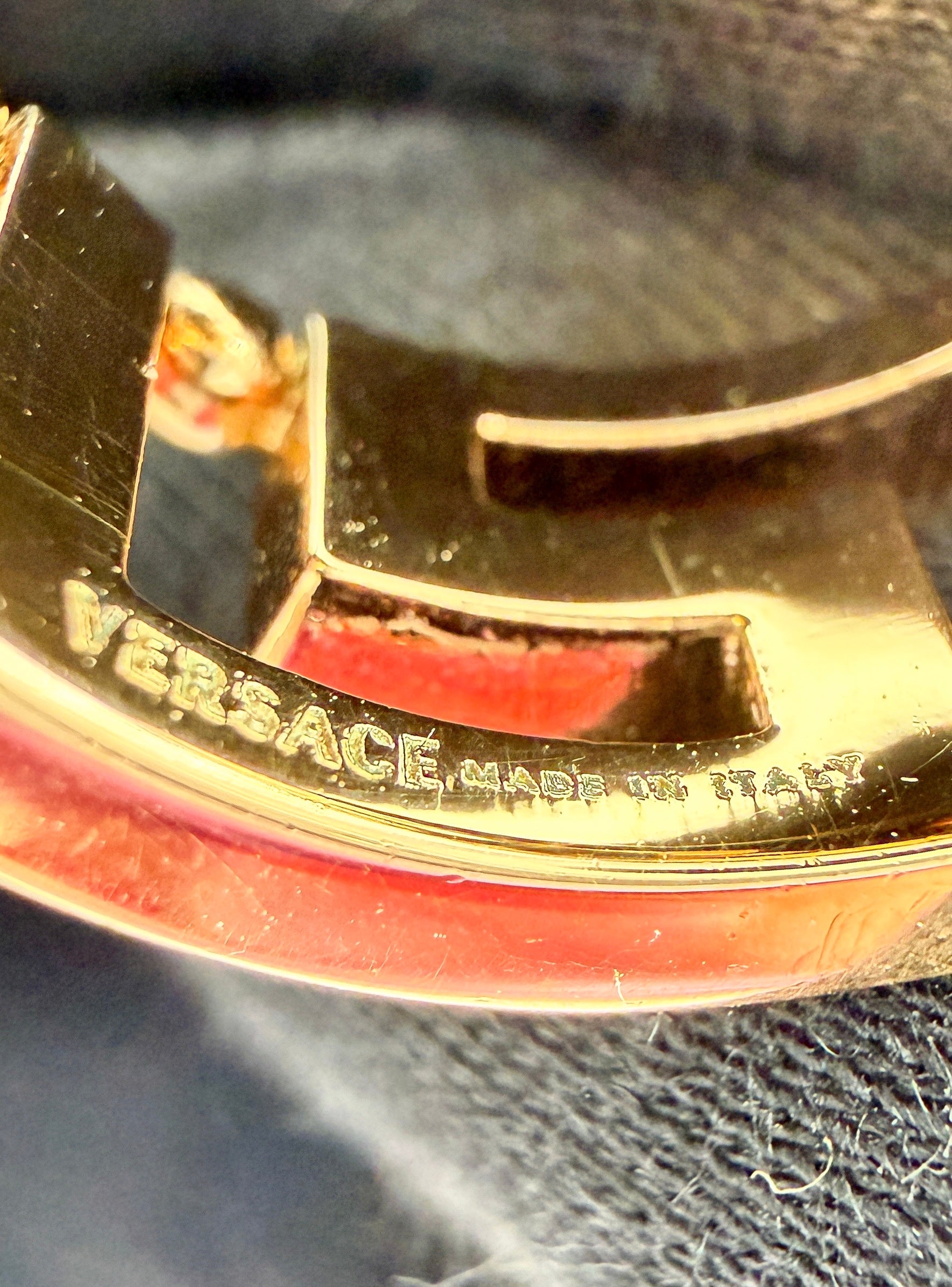 Versace Greca gold tone ring