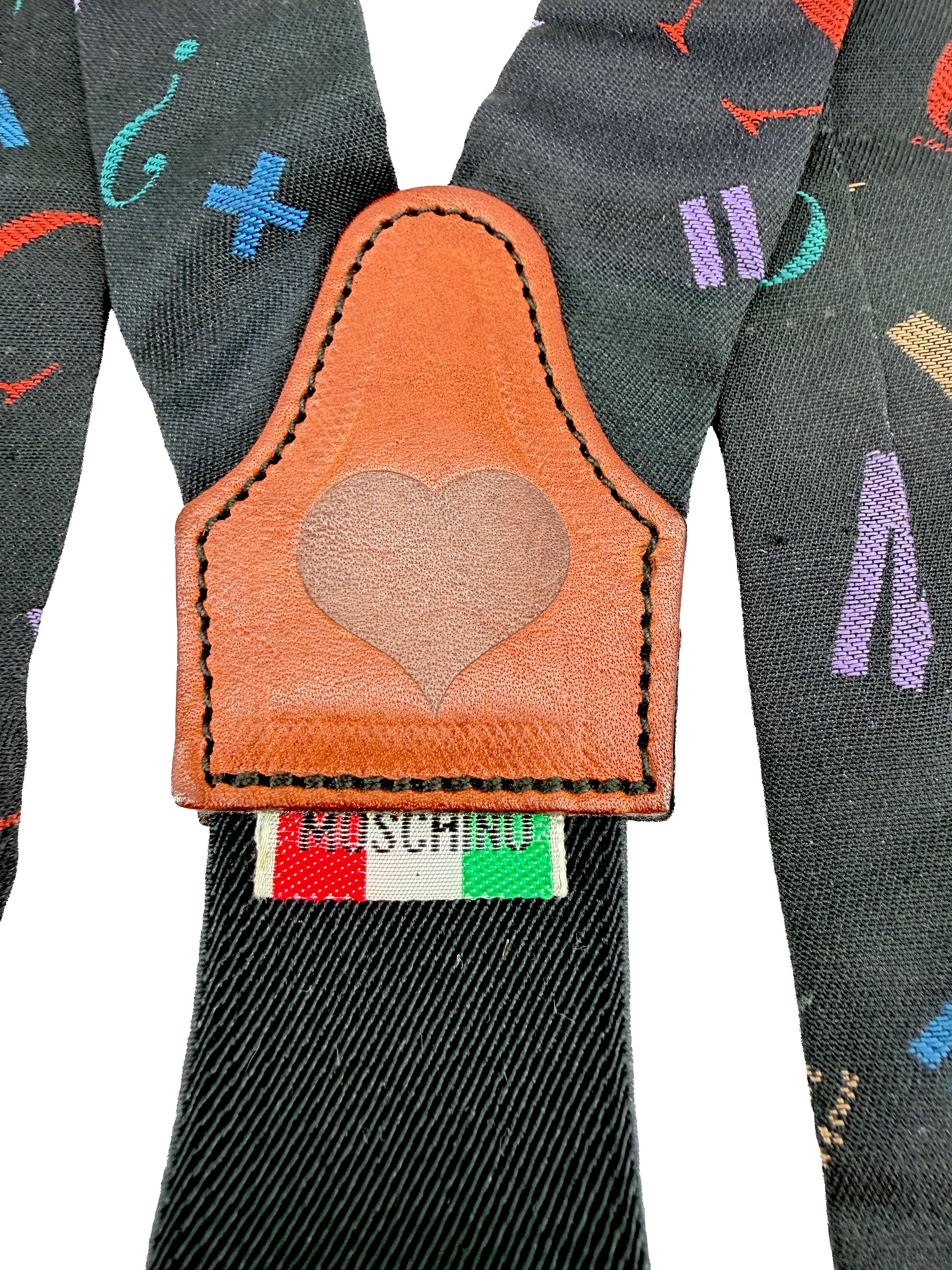 Moschino vintage letter suspenders