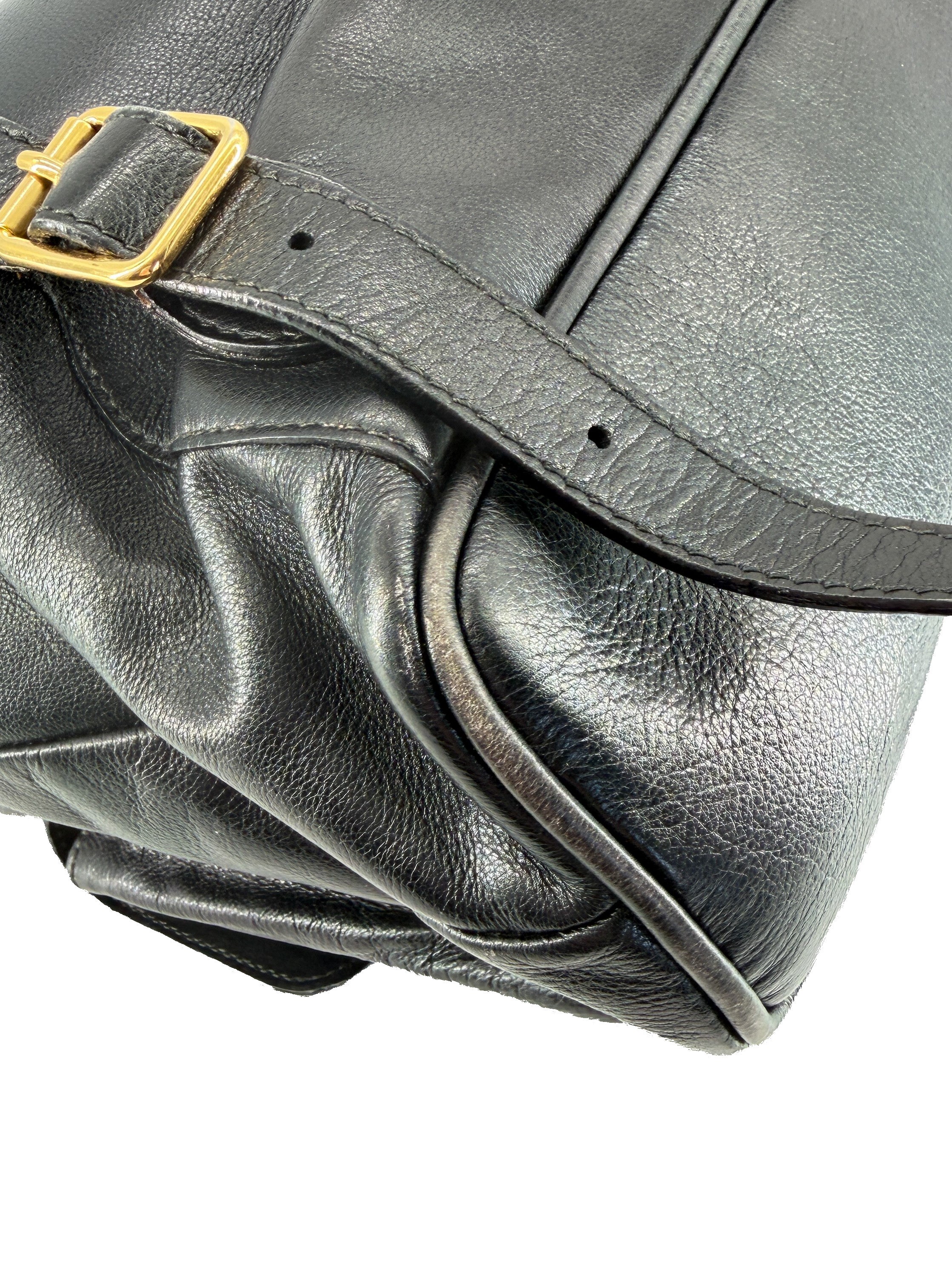 Gucci black Bamboo handle backpack 3580016