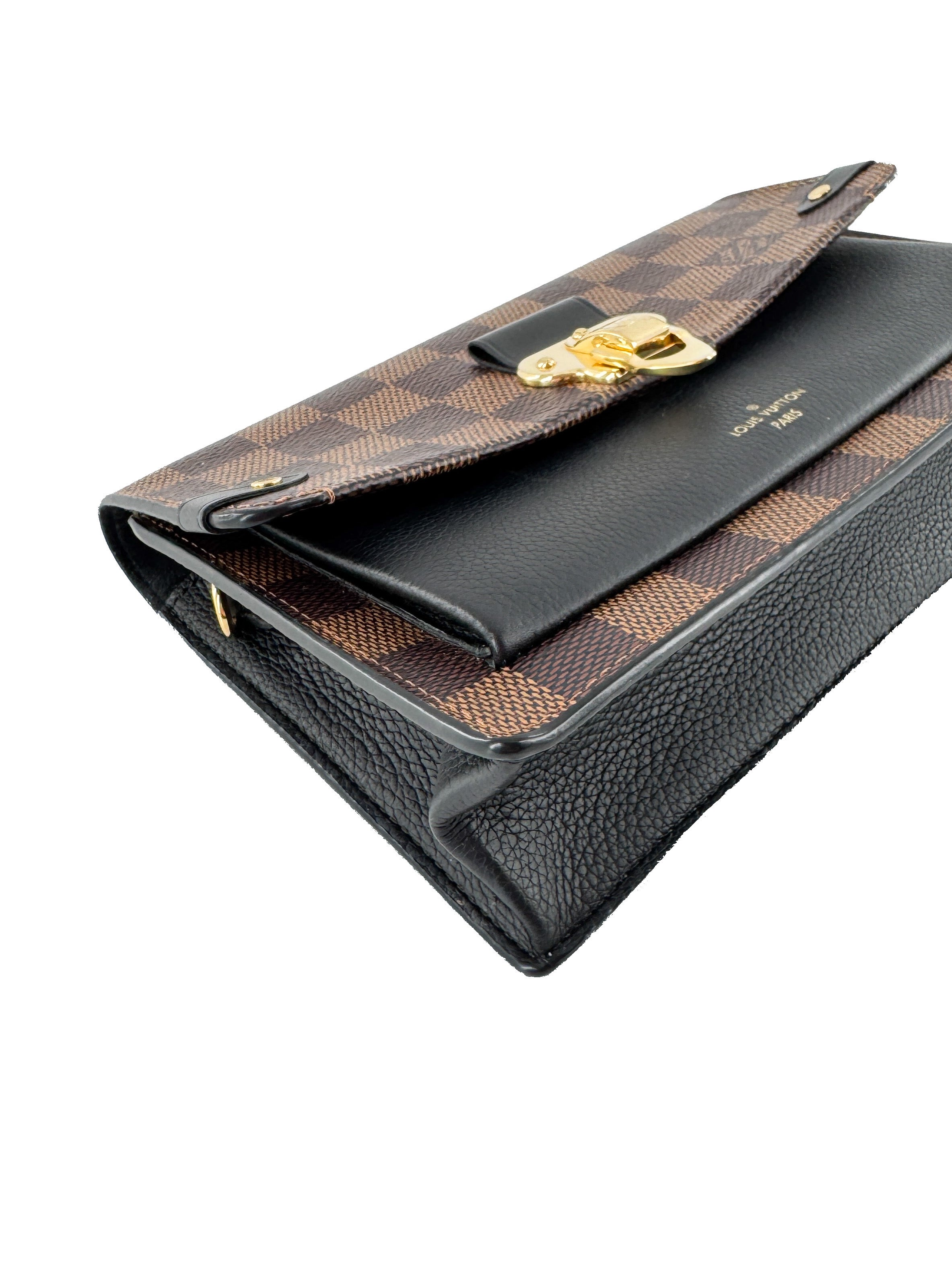Louis Vuitton damier ebene Vavin chain wallet black CA3159