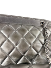 Chanel dark silver quilted large trendy shopping tote  21647644