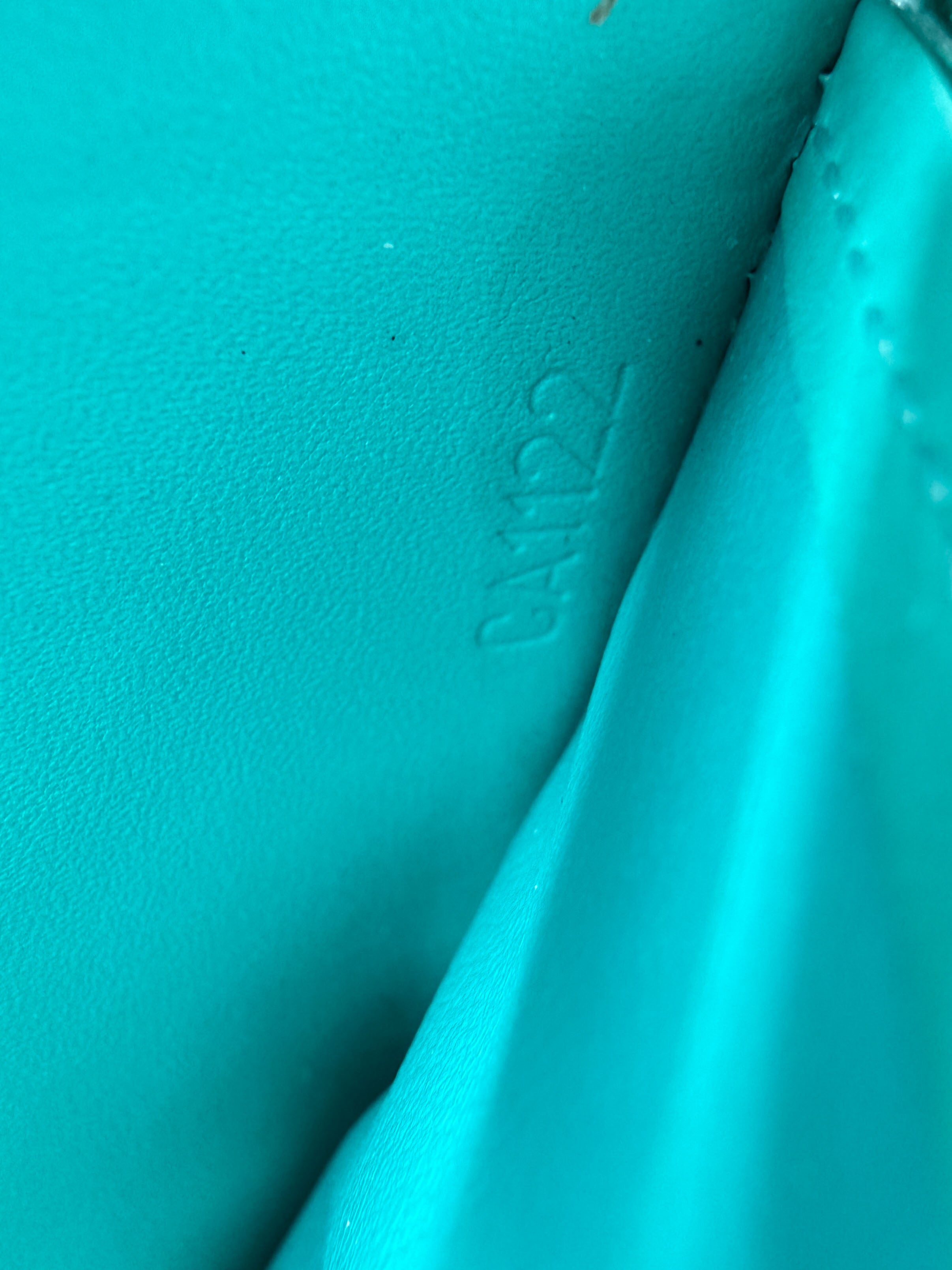 Louis Vuitton monogram vernis turquoise zippy wallet CA1122 *as is*