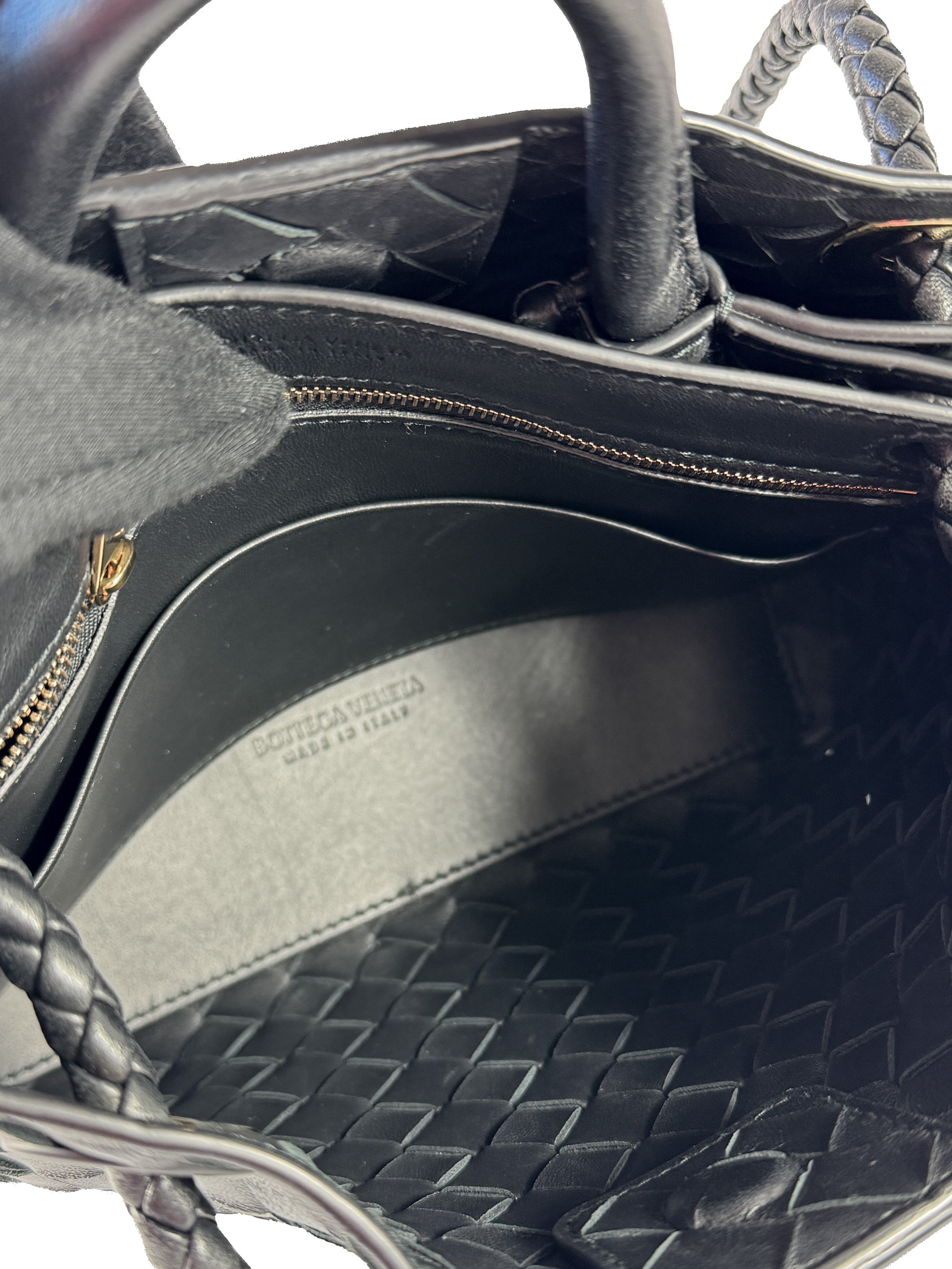 Bottega Veneta black Andiamo small tote A01080074L